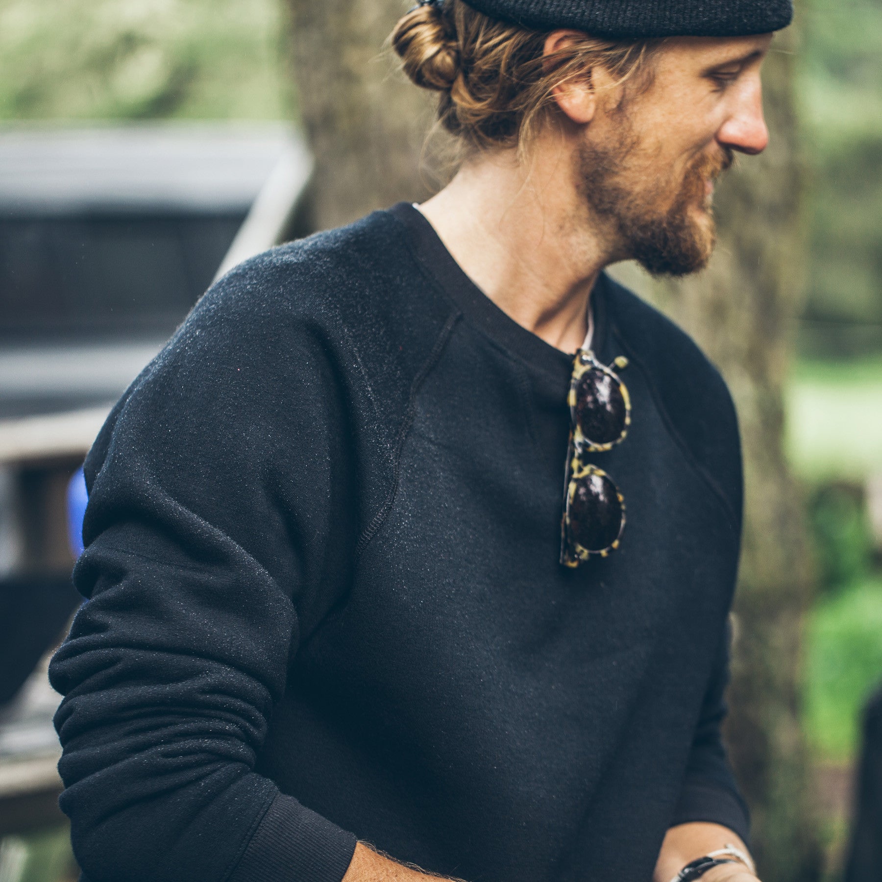The Merino Crewneck in Black Fleece: Alternate Image 2, Outerwear by Taylor Stitch