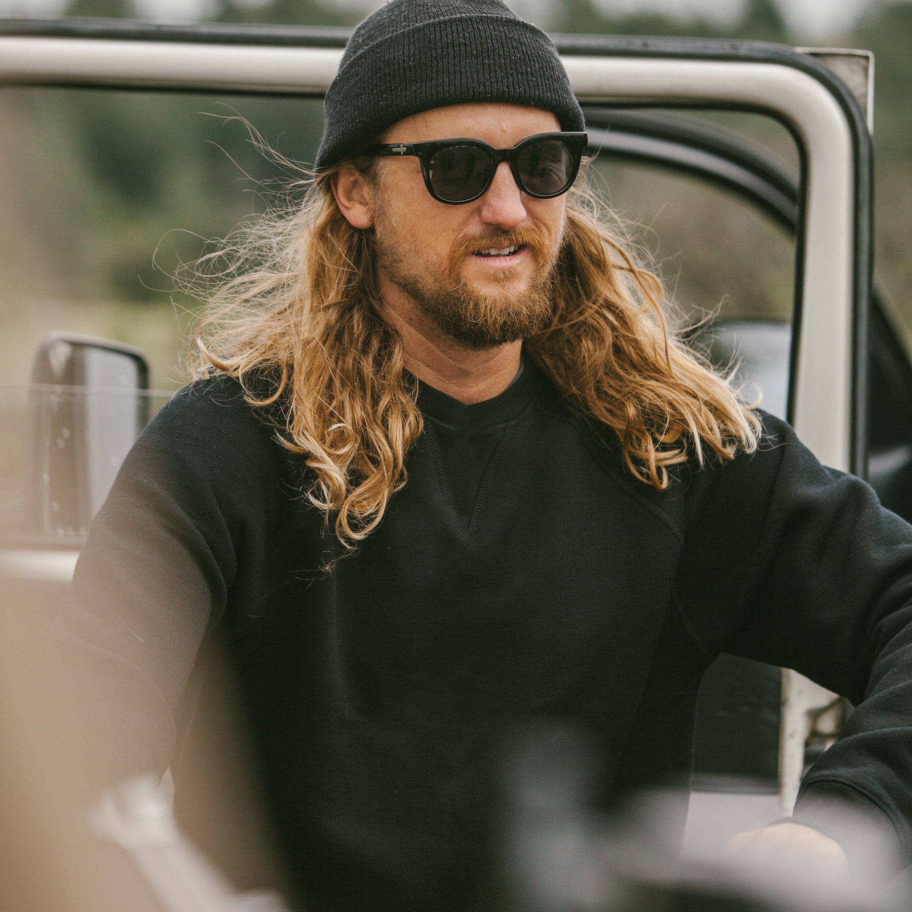 The Merino Crewneck in Black Fleece: Alternate Image 3, Outerwear by Taylor Stitch