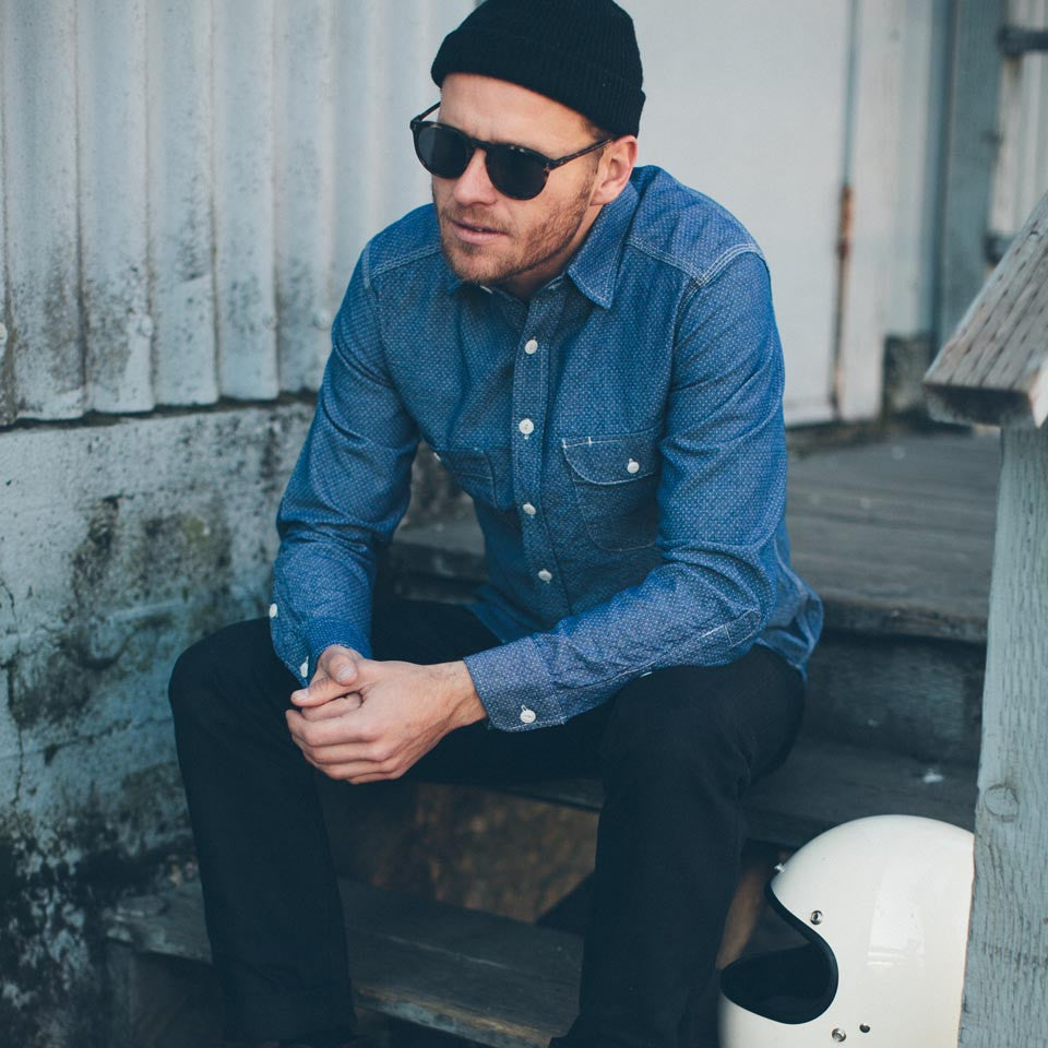 Indigo Jacquard Dot Utility Shirt: Alternate Image 3, Wovens by Taylor Stitch