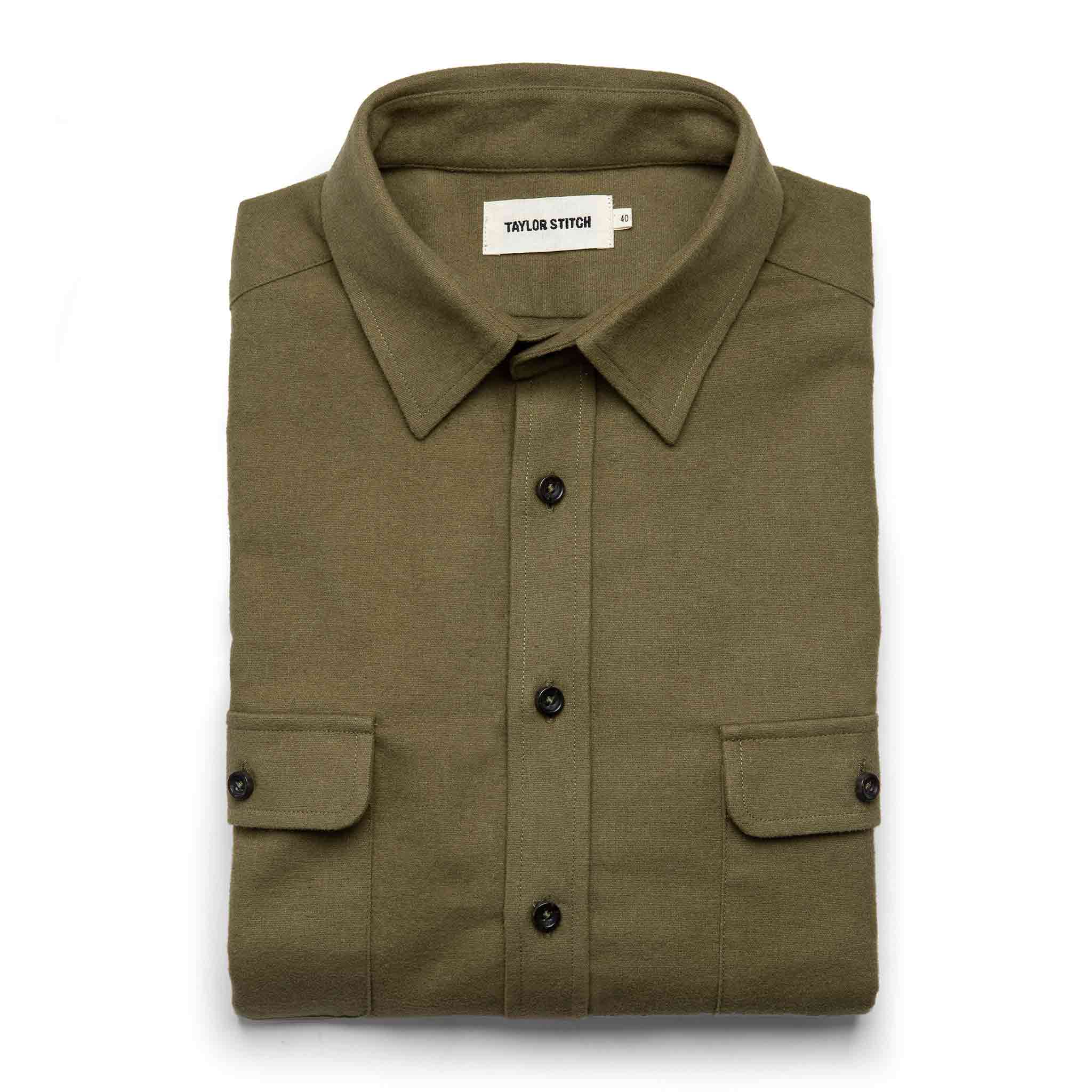 The Yosemite Shirt in Dusty Army: Featured Image, Wovens by Taylor Stitch