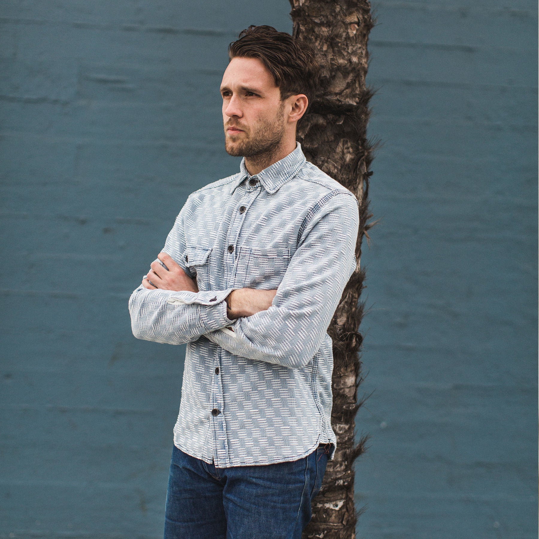 The Utility Shirt in Washed Indigo Jacquard: Alternate Image 1, Wovens by Taylor Stitch