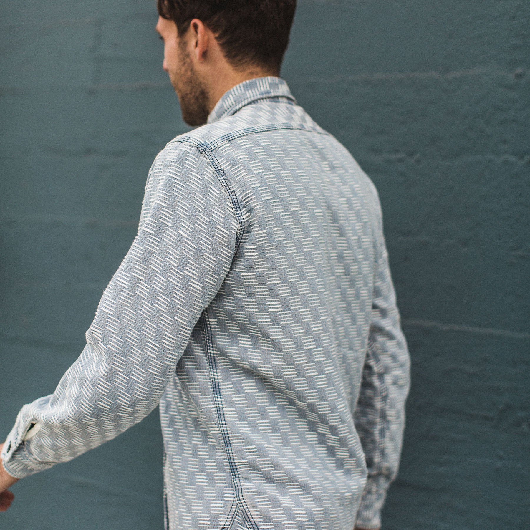 The Utility Shirt in Washed Indigo Jacquard: Alternate Image 4, Wovens by Taylor Stitch