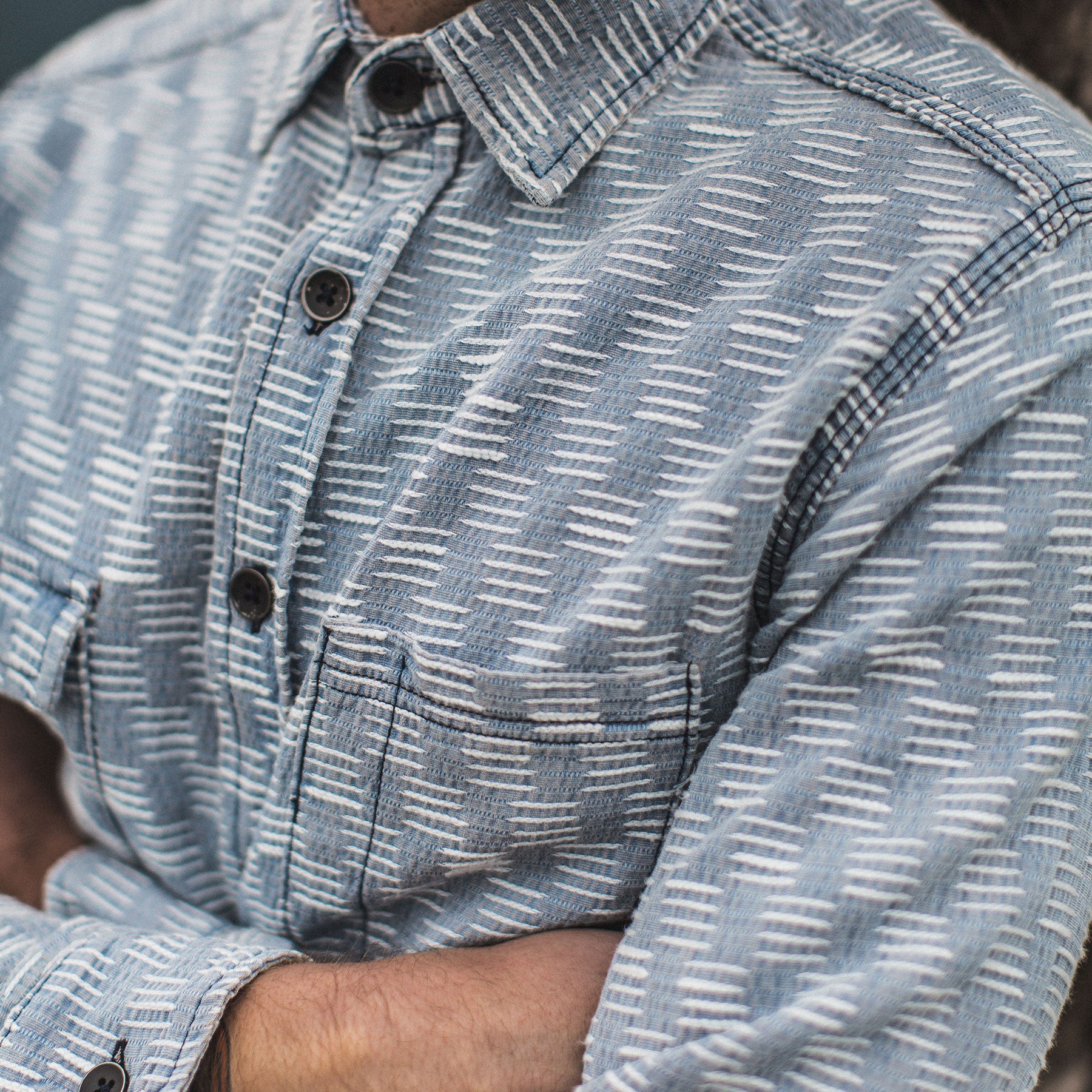The Utility Shirt in Washed Indigo Jacquard: Alternate Image 2, Wovens by Taylor Stitch