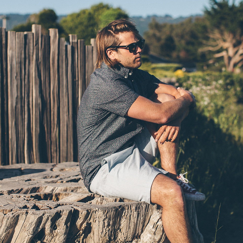 Sun Bleached Indigo Linen and Cotton Leisure Shorts: Alternate Image 2, Pants by Taylor Stitch