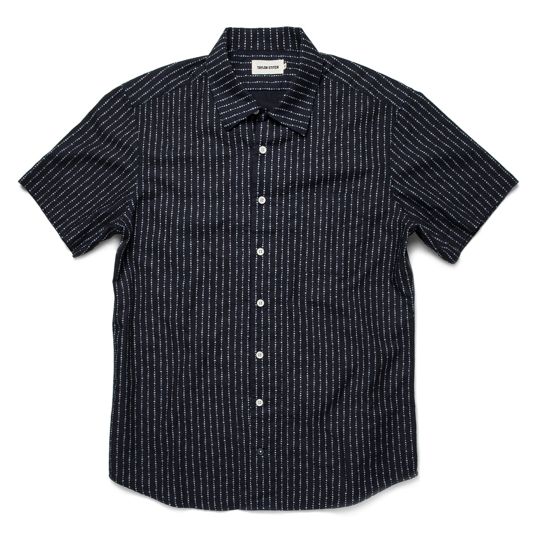 The Short Sleeve Hawthorne in Indigo Moon Phase: Featured Image, Wovens by Taylor Stitch