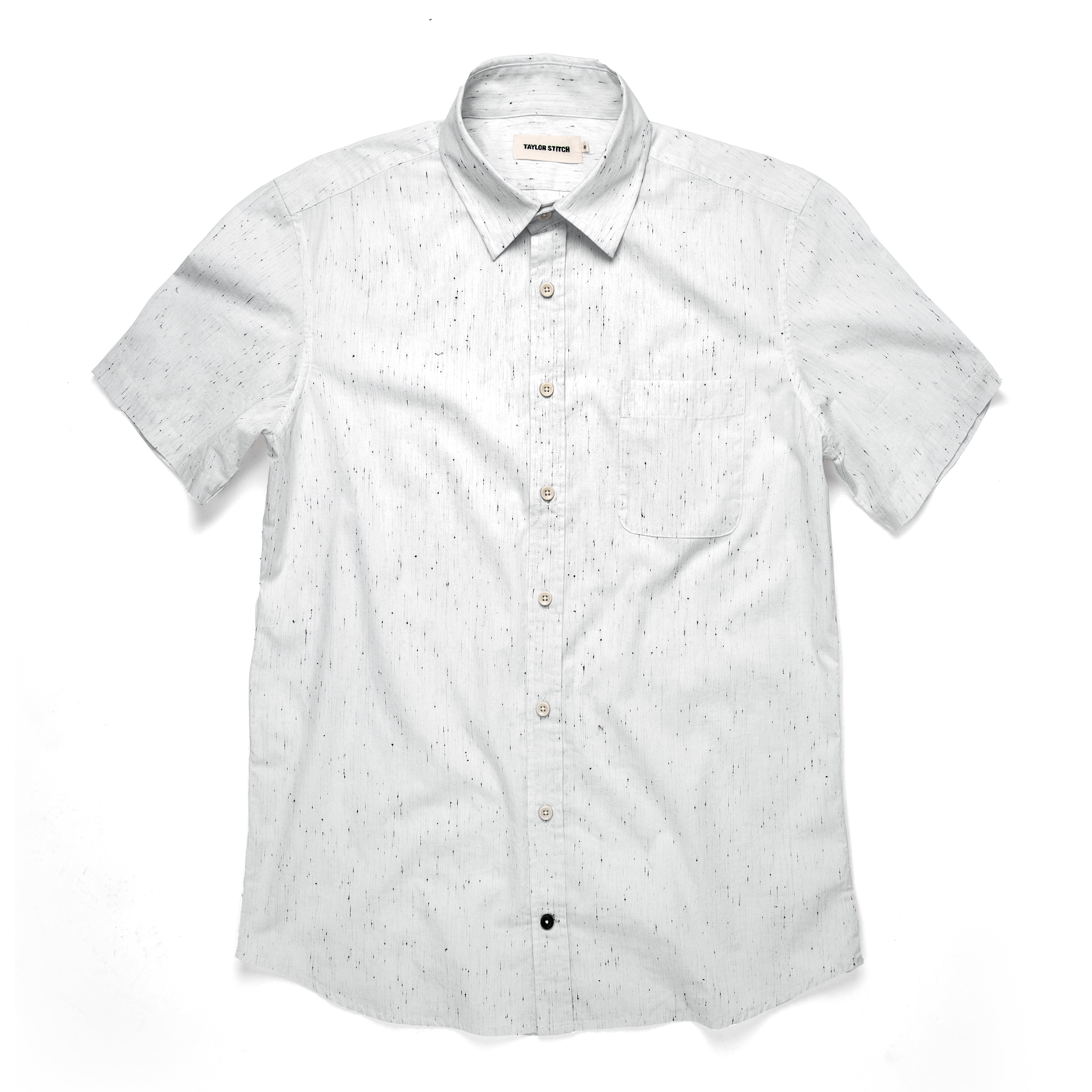 The Short Sleeve California in White Spacedye: Featured Image, Wovens by Taylor Stitch