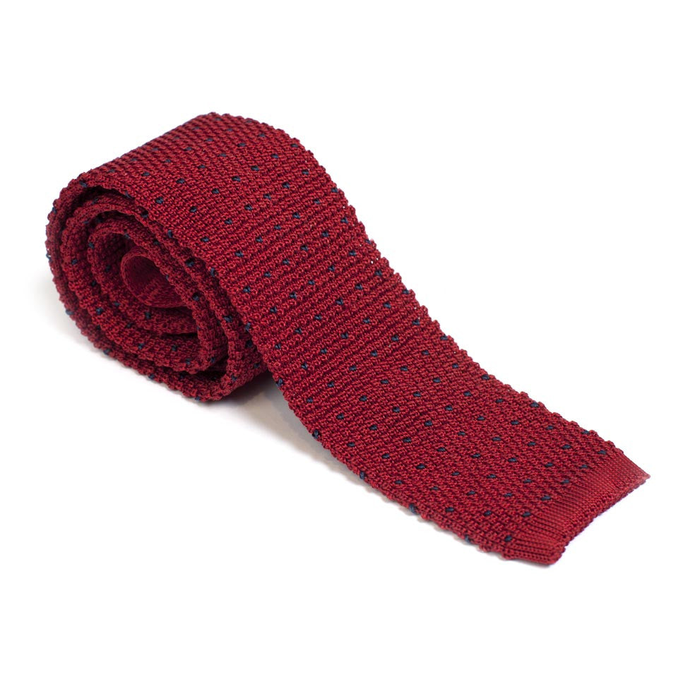 Red & Navy Silk Knit Tie: Featured Image, Accessories by Taylor Stitch