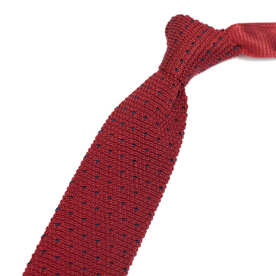 Red & Navy Silk Knit Tie: Alternate Image 2, Accessories by Taylor Stitch
