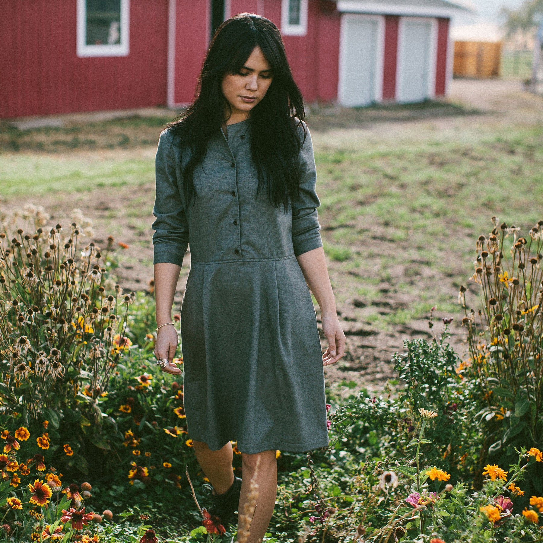 The Juniper Dress in Sage Brushed Cotton: Alternate Image 2, Dresses by Taylor Stitch