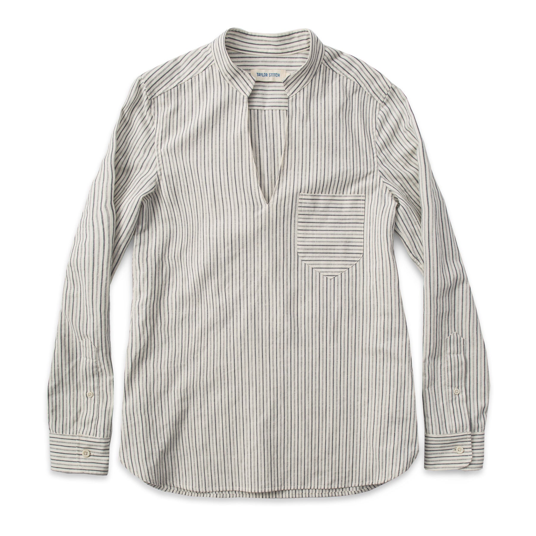 The Edie Popover in French Ticking Stripe: Featured Image, Wovens by Taylor Stitch