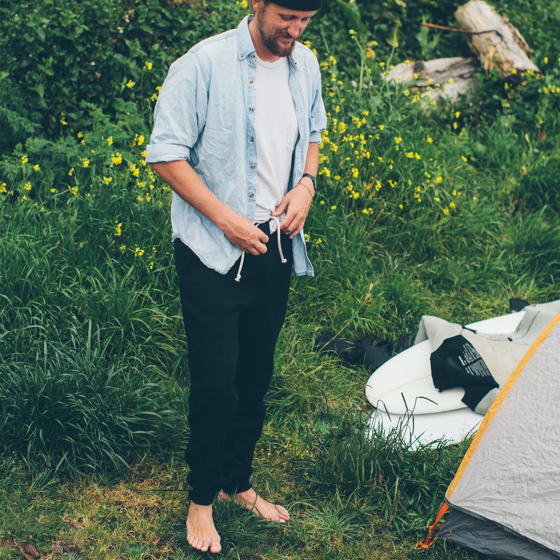 The Merino Sweatpant in Black Fleece: Alternate Image 1, Pants by Taylor Stitch