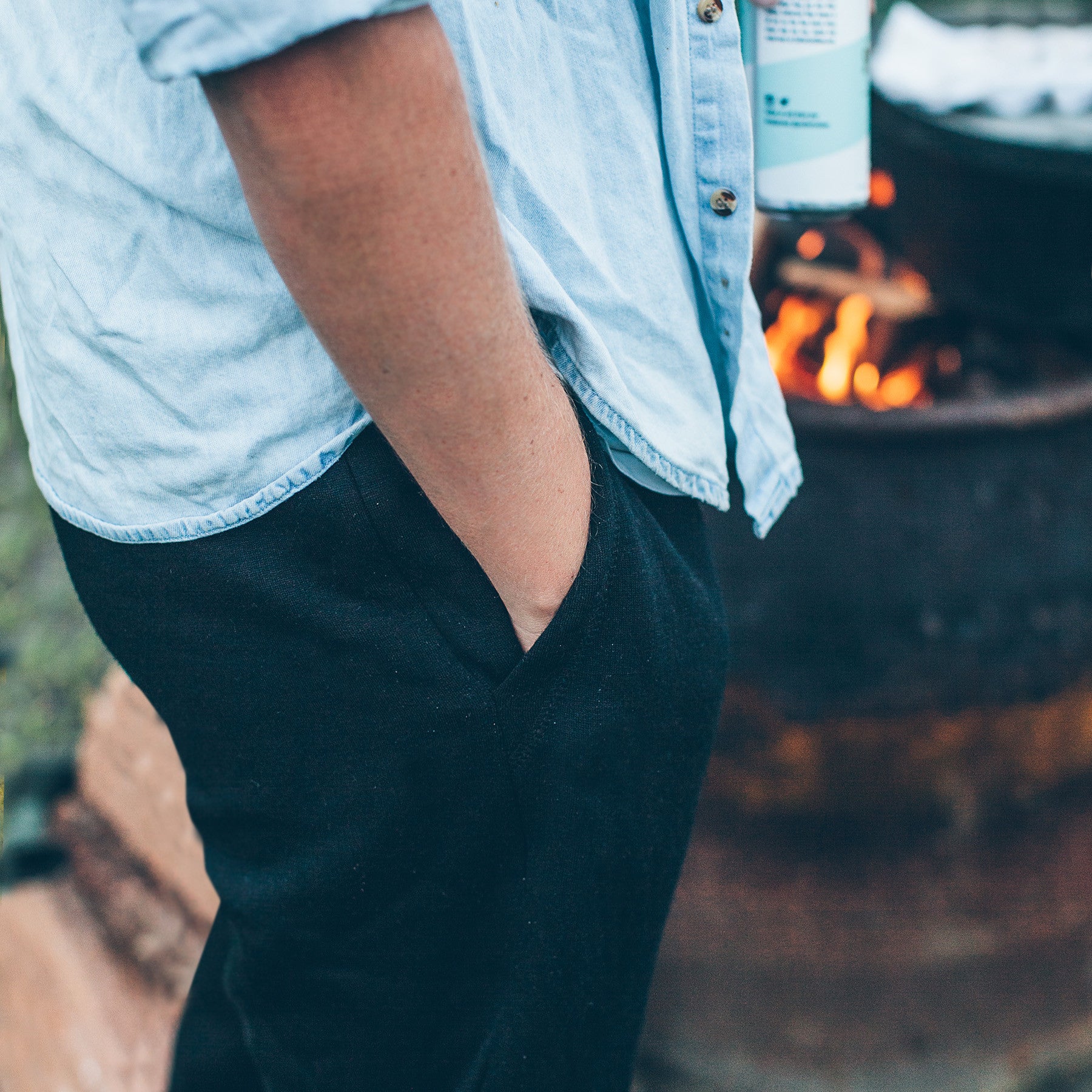 The Merino Sweatpant in Black Fleece: Alternate Image 2, Pants by Taylor Stitch