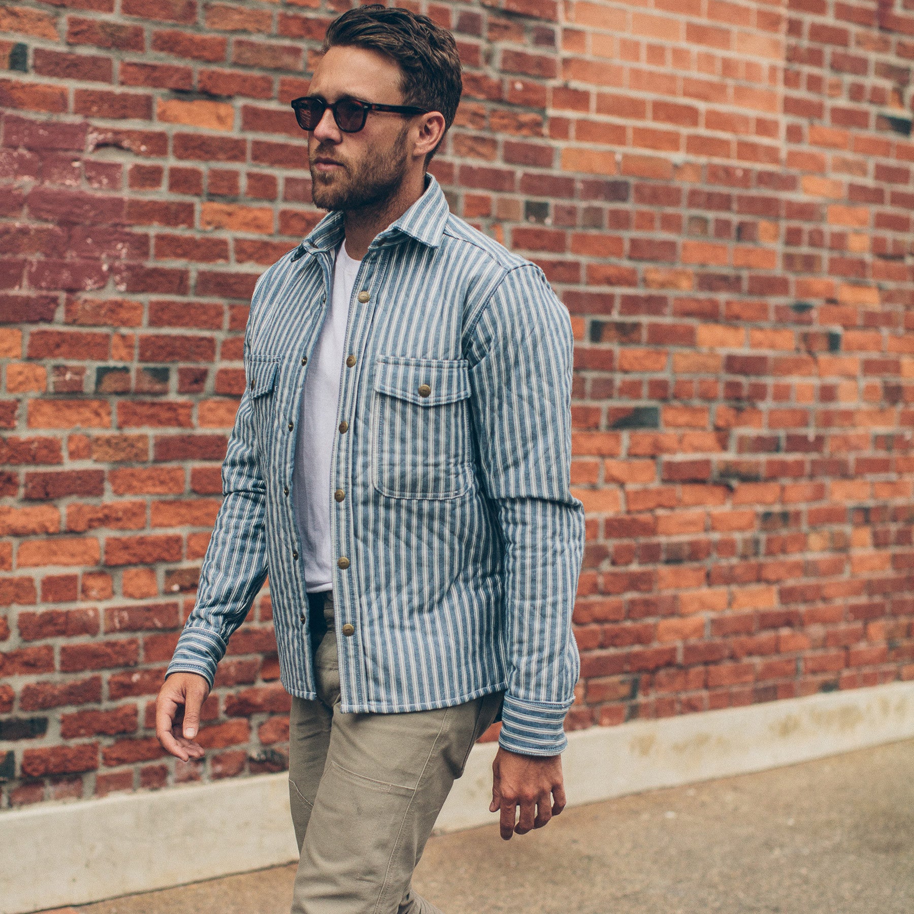 The Chore Jacket in Striped Chambray: Alternate Image 1, Outerwear by Taylor Stitch