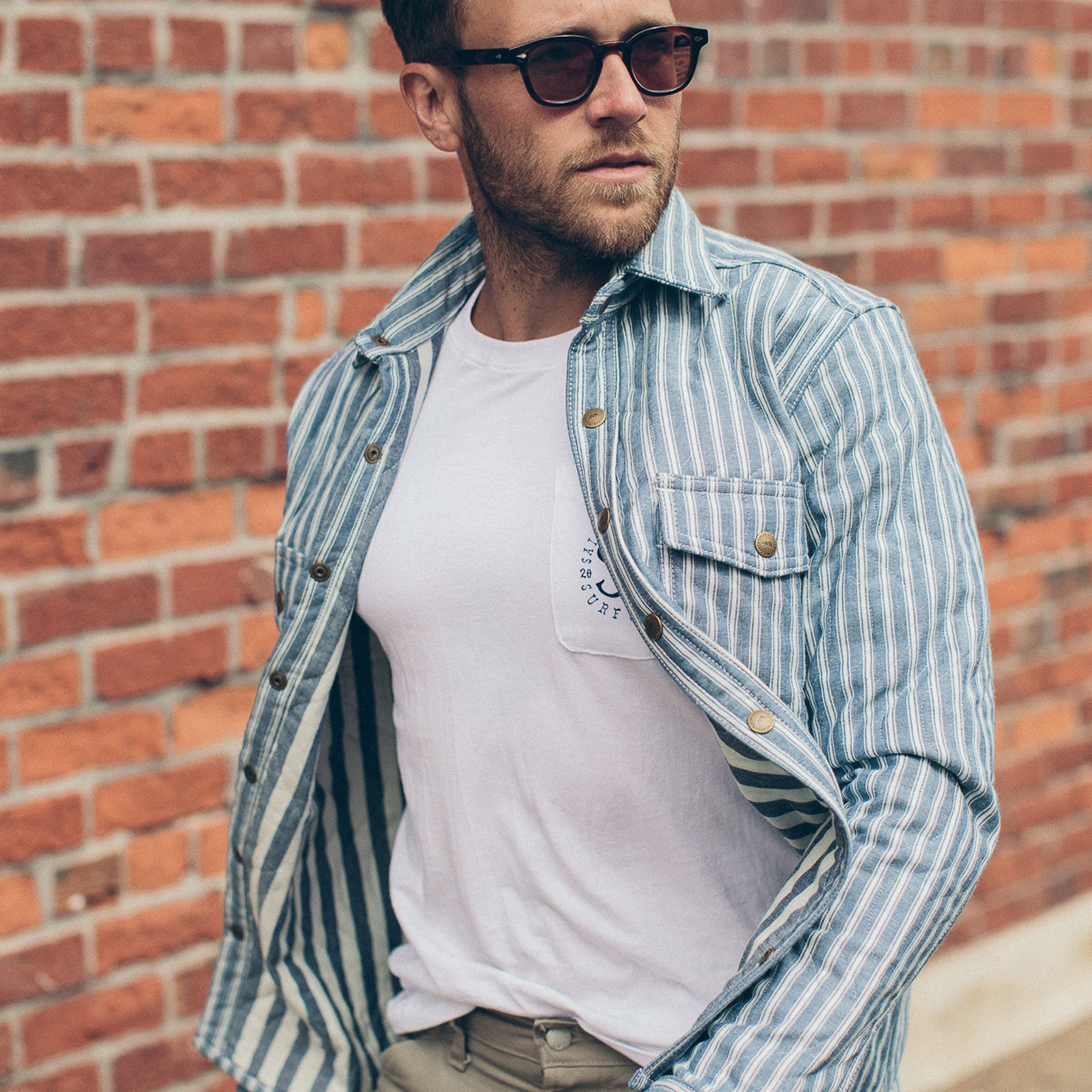 The Chore Jacket in Striped Chambray: Alternate Image 6, Outerwear by Taylor Stitch