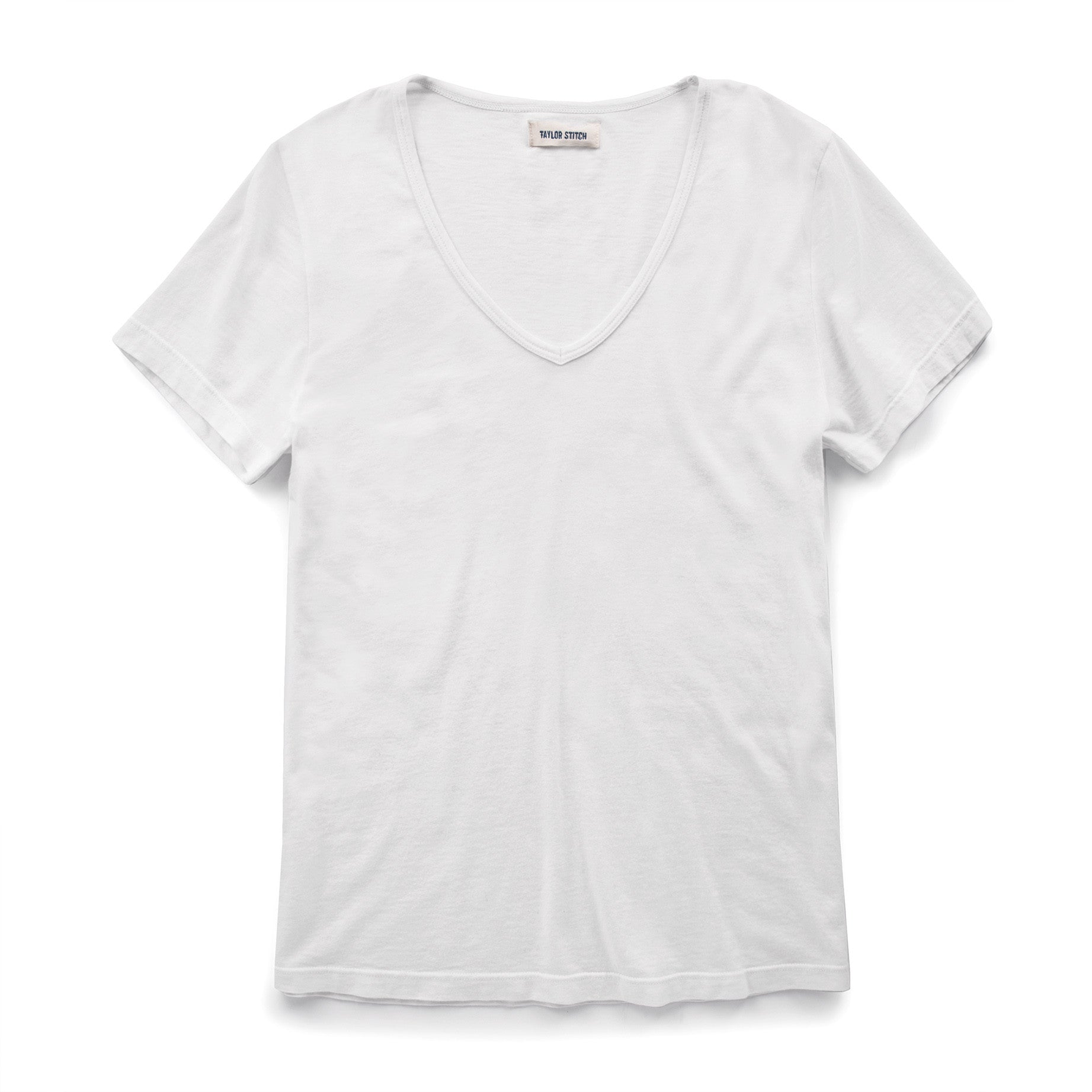 The Elle V-Neck Tee in Ivory: Featured Image, Knits by Taylor Stitch