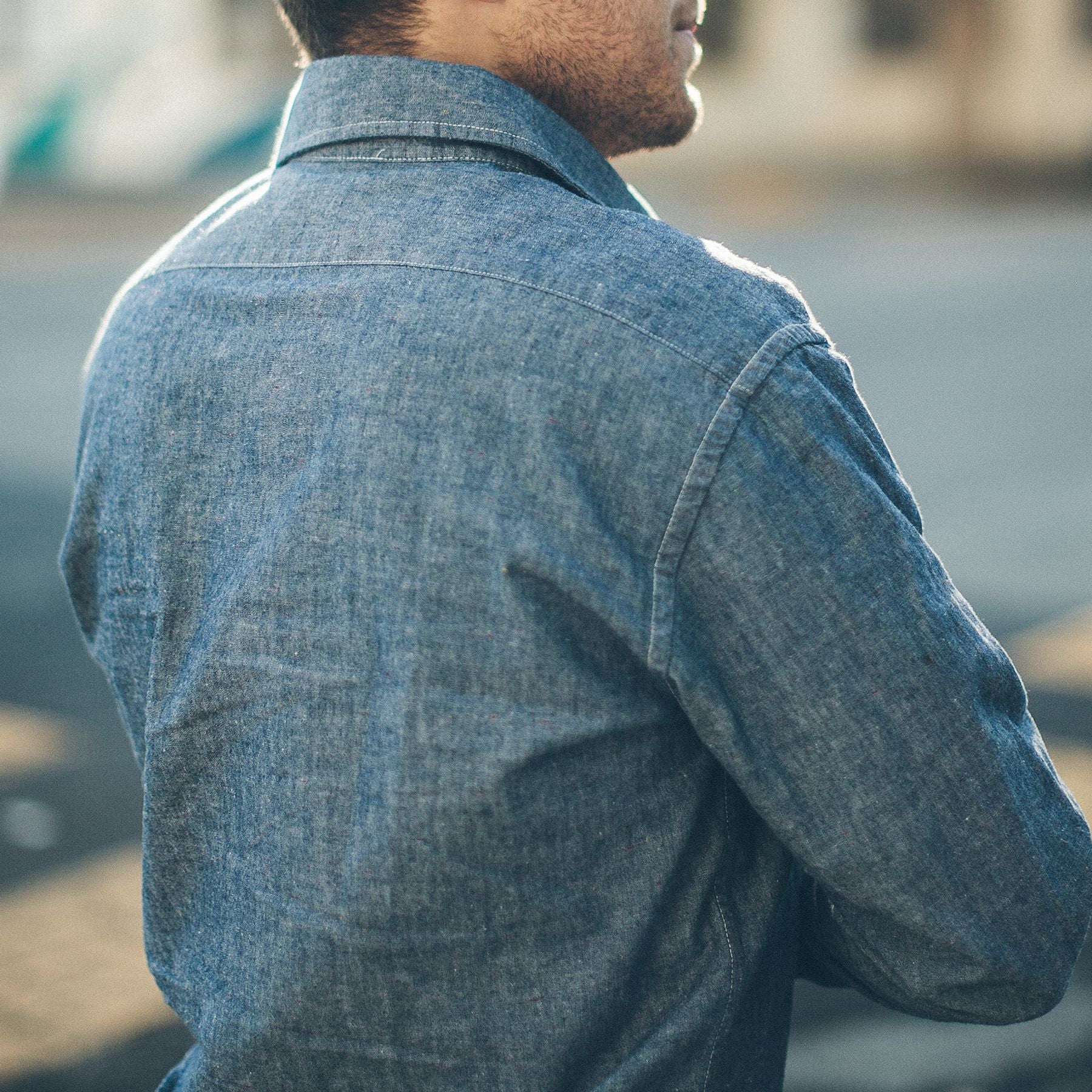 The California in Selvage Confetti Chambray: Alternate Image 7, Wovens by Taylor Stitch