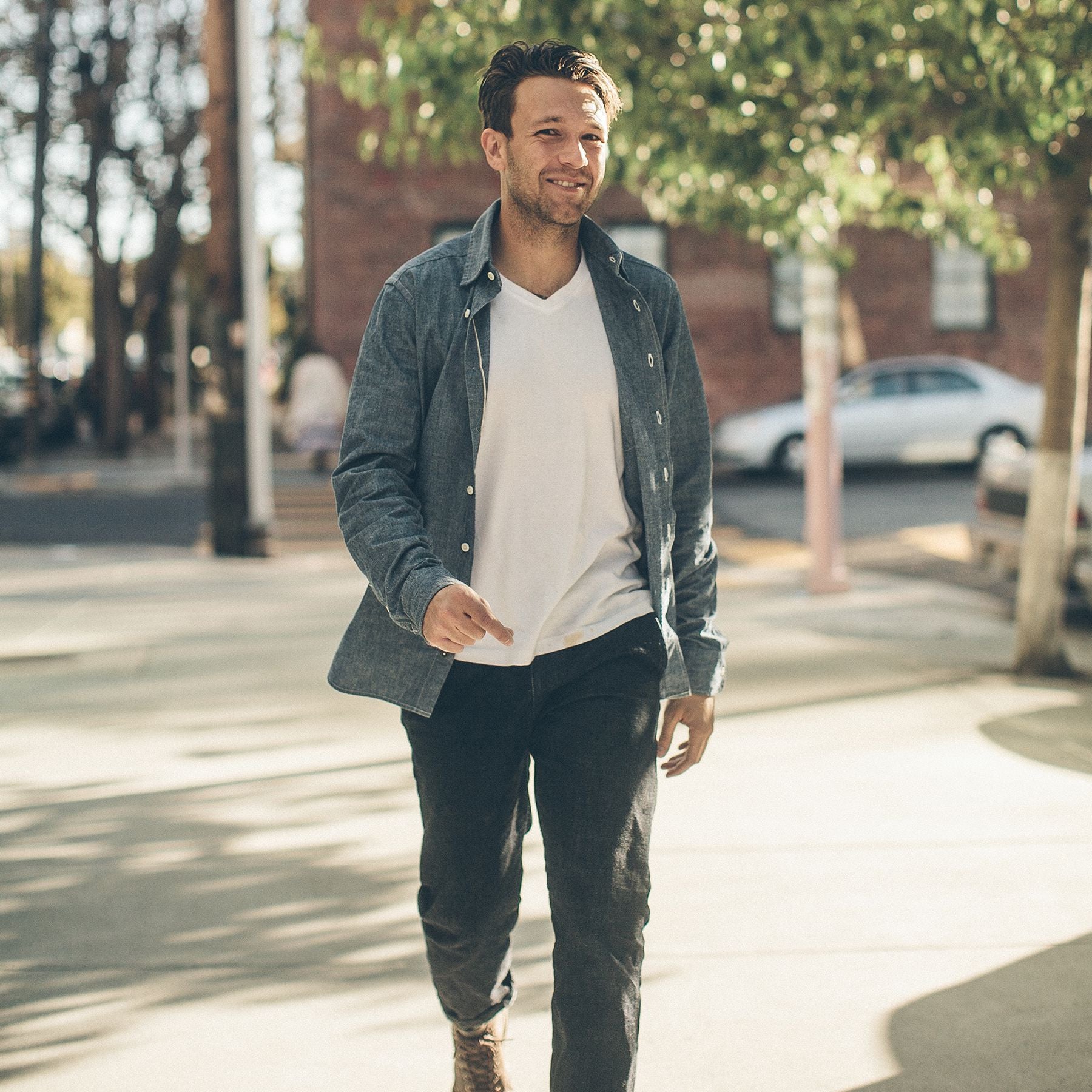 The California in Selvage Confetti Chambray: Alternate Image 8, Wovens by Taylor Stitch