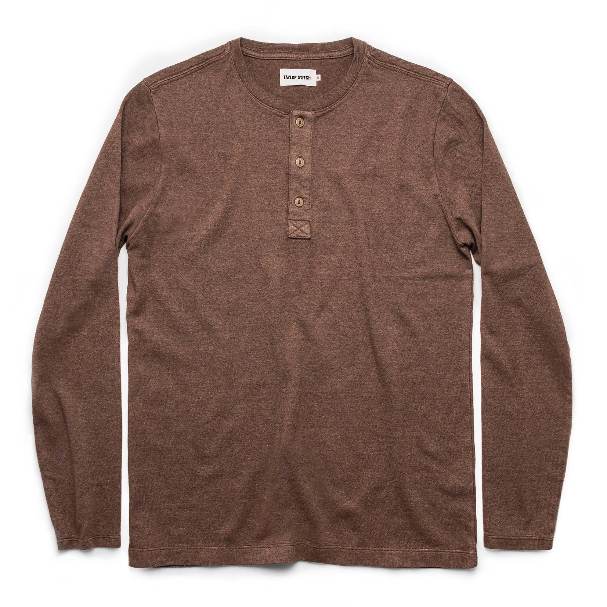 The Heavy Bag Henley in Fatigue Brown: Featured Image, Knits by Taylor Stitch