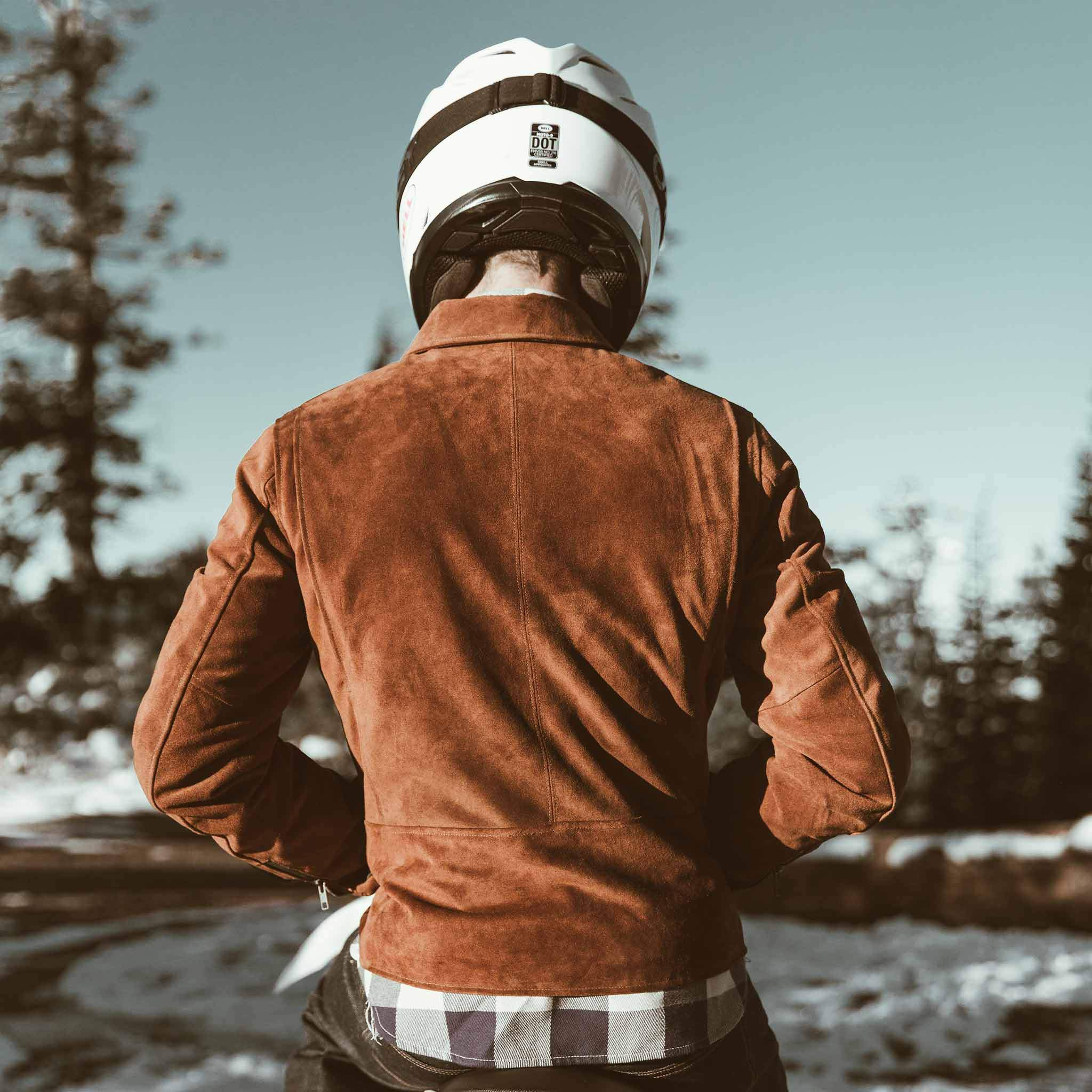 The Moto Jacket in Tobacco Suede: Alternate Image 3, Outerwear by Taylor Stitch