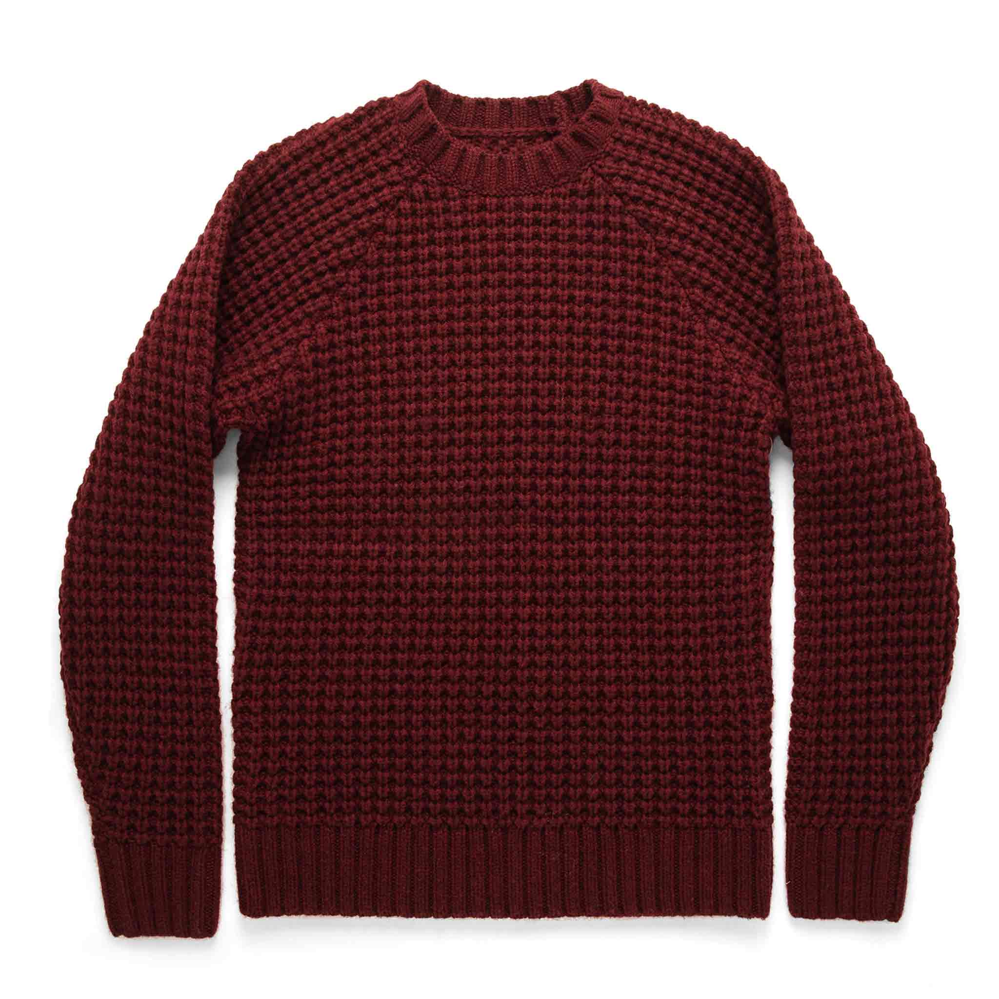 The Fisherman Sweater in Maroon Waffle: Featured Image, Knits by Taylor Stitch
