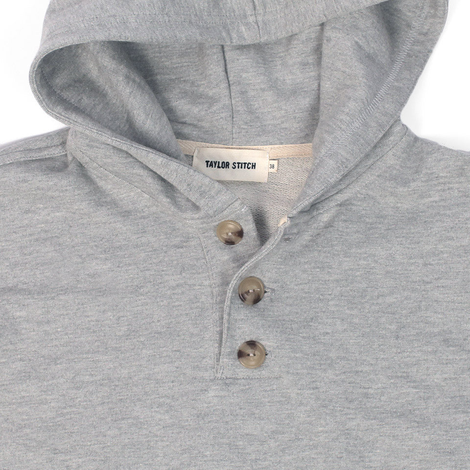 Heather Grey 3 Button Hooded Sweatshirt: Alternate Image 1, Knits by Taylor Stitch