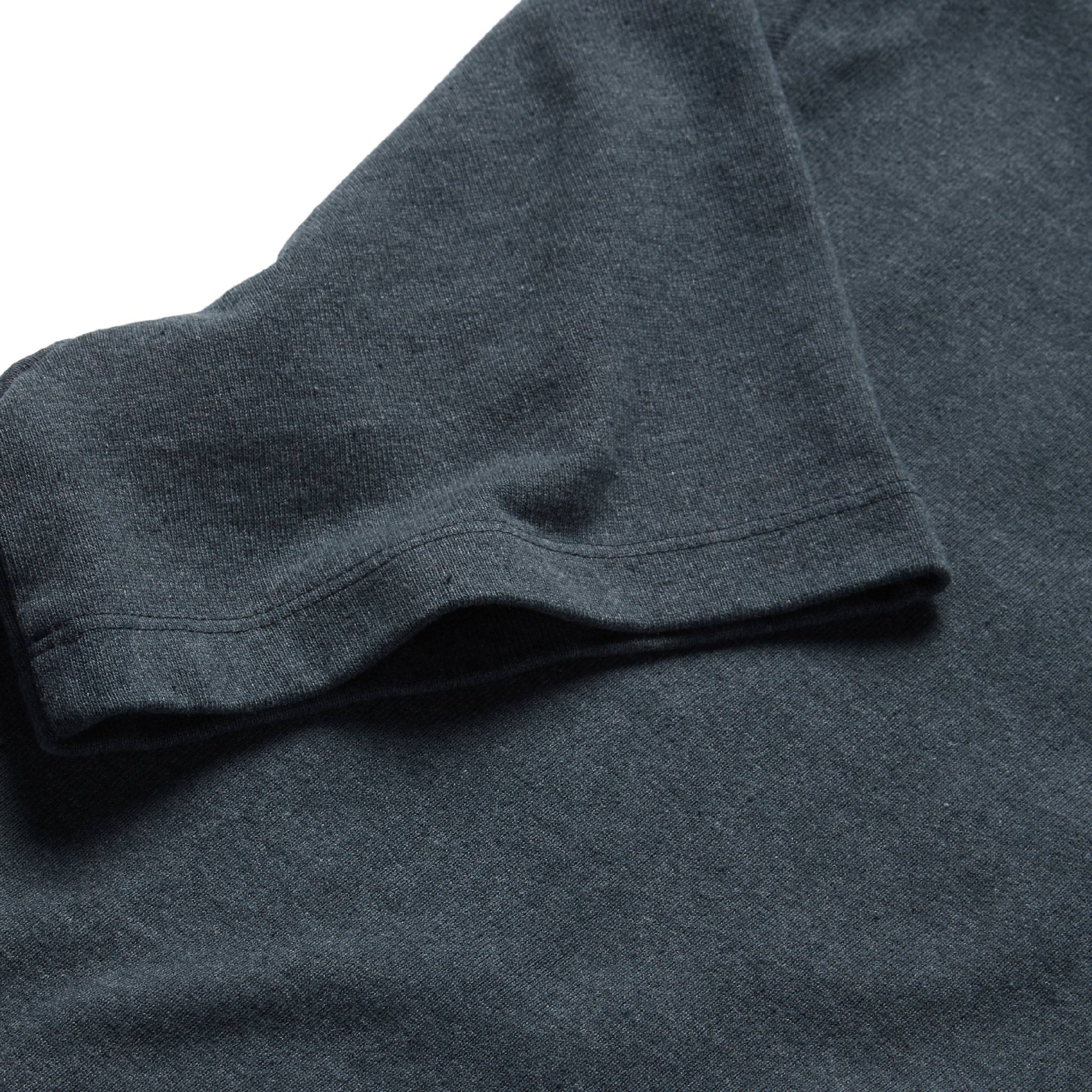 material shot of the sleeve on The Heavy Bag Tee in Dark Slate, Knits by Taylor Stitch