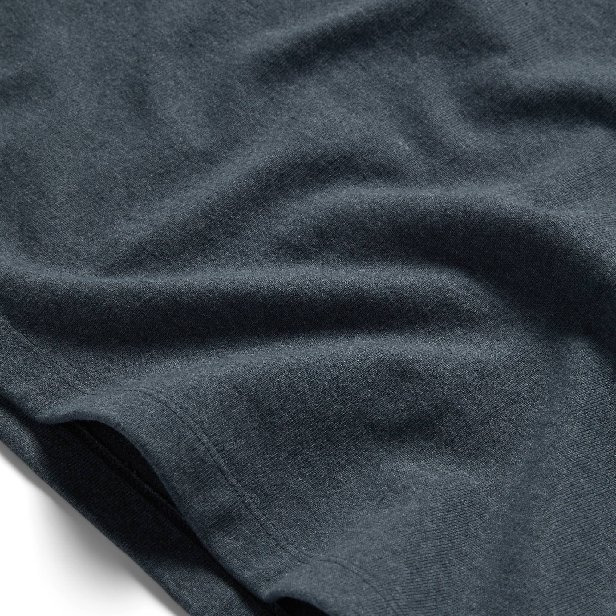 material shot of the edges on The Heavy Bag Tee in Dark Slate, Knits by Taylor Stitch