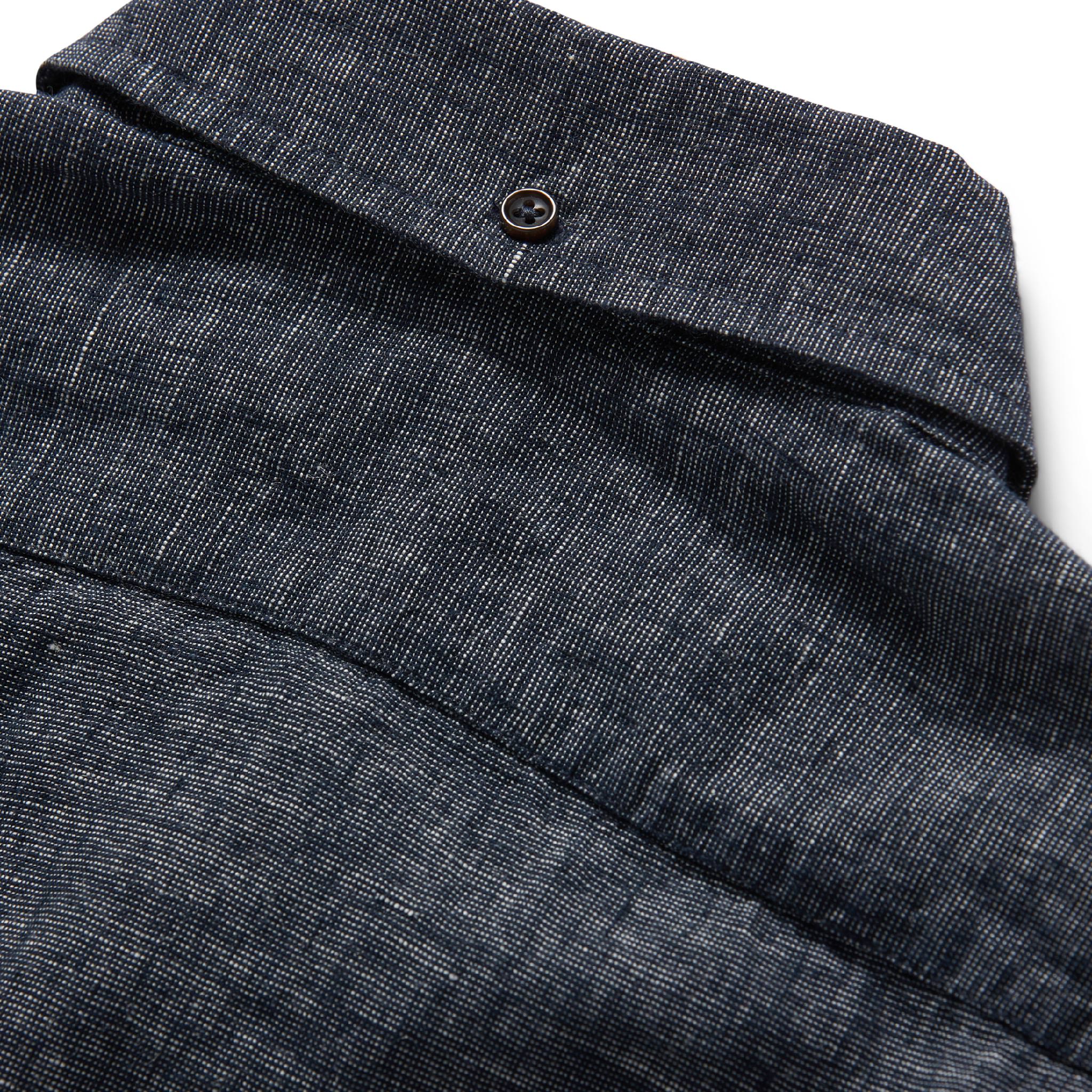 material shot of back yoke of The Jack in Midnight Slub, Wovens by Taylor Stitch