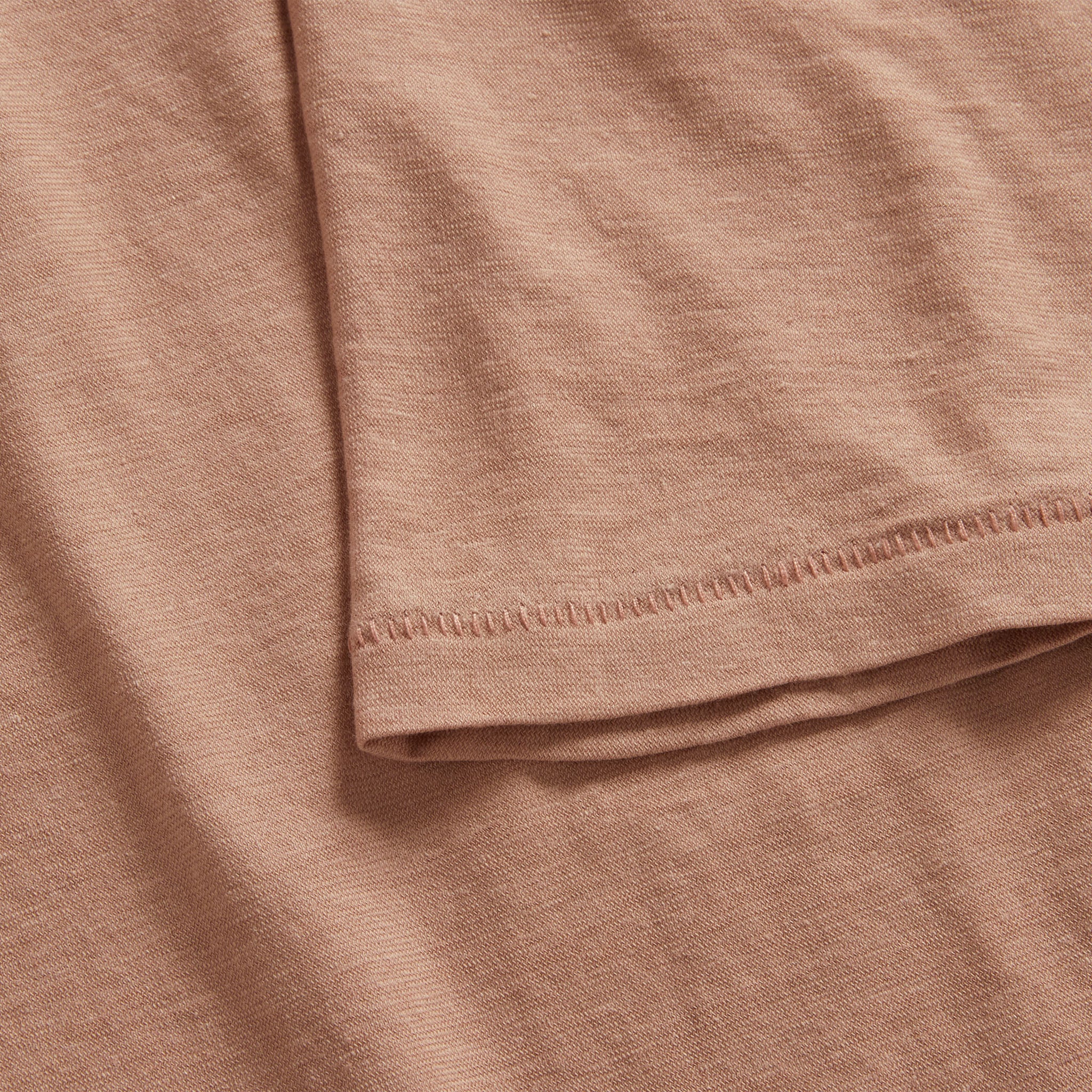 material shot of the sleeve on The Cotton Hemp Polo in Dried Acorn, Knits by Taylor Stitch