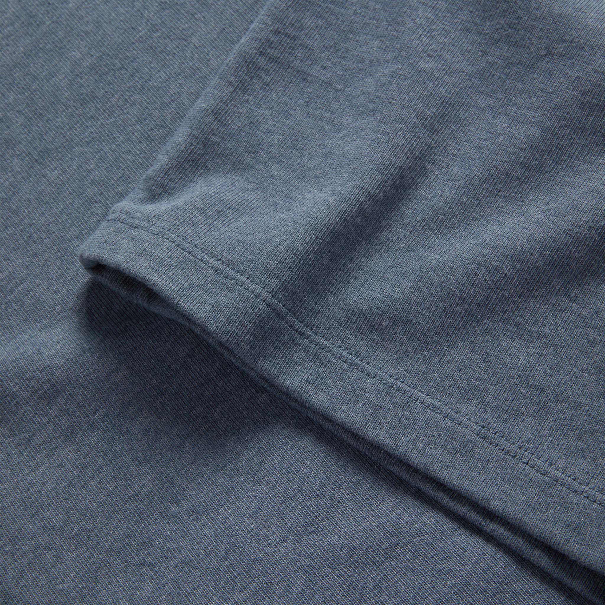 material shot of the sleeve of The Heavy Bag Tee in Storm, Knits by Taylor Stitch