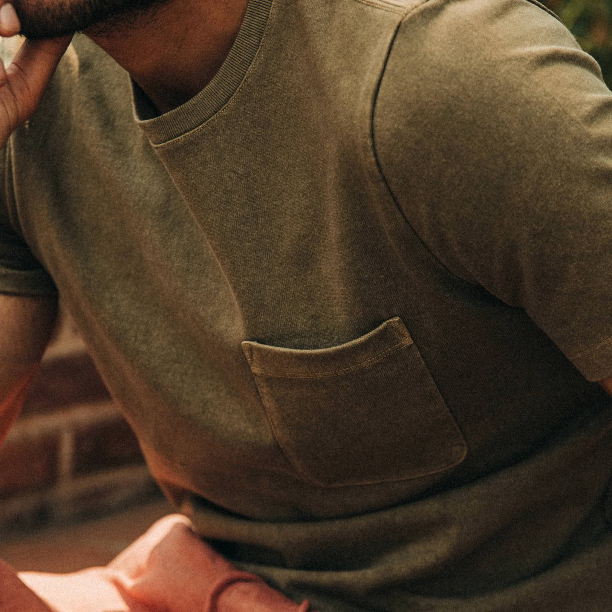 The Heavy Bag Tee in Olive: Alternate Image 2, Knits by Taylor Stitch