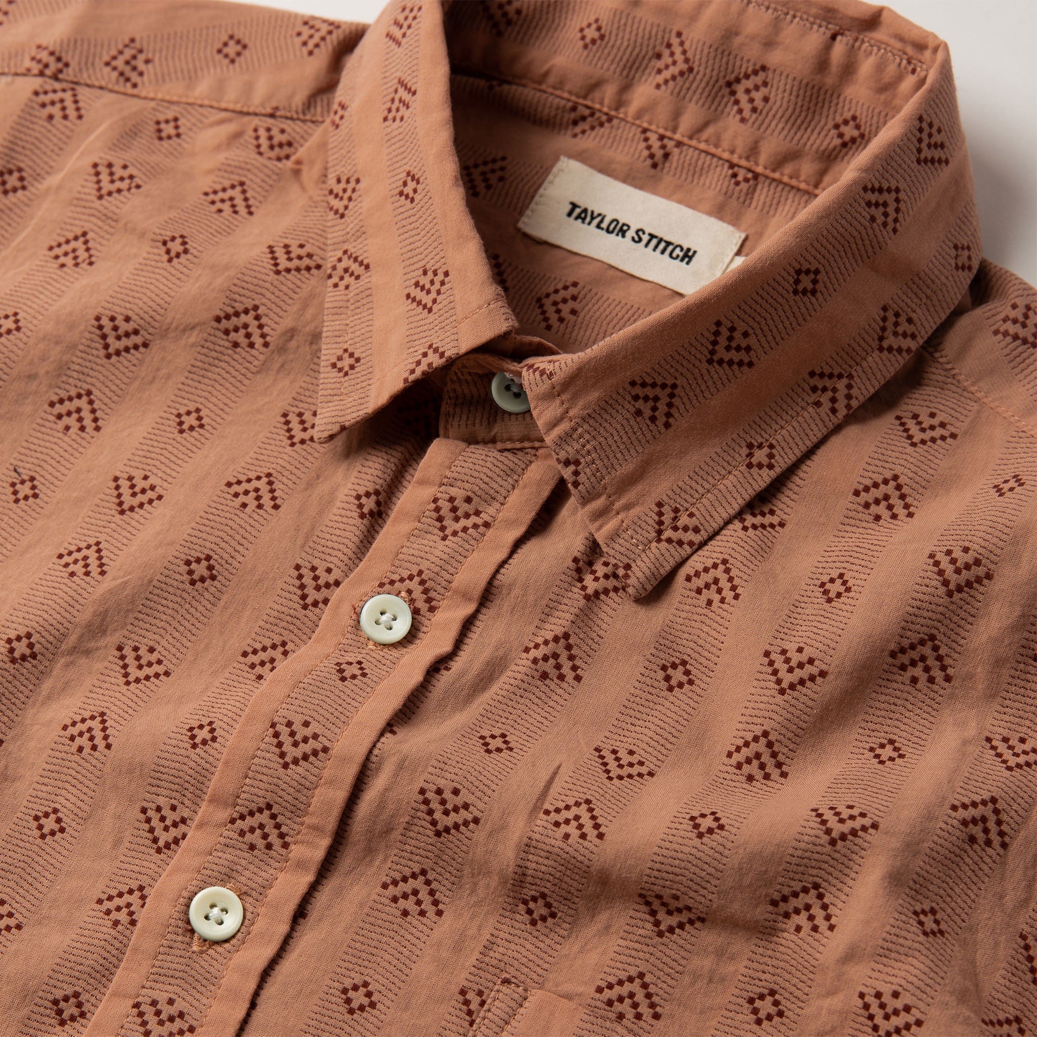 material shot of collar, Wovens by Taylor Stitch
