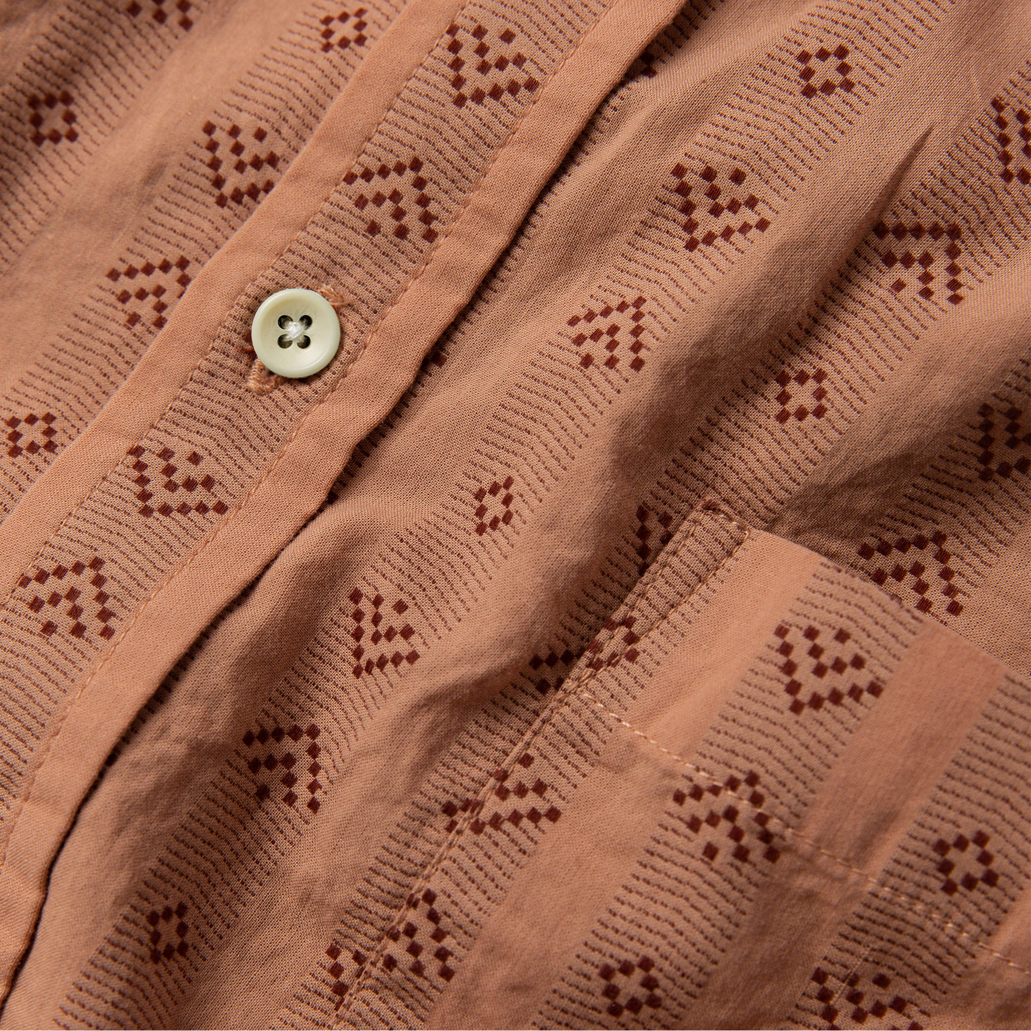 material shot of chest pocket and button, Wovens by Taylor Stitch