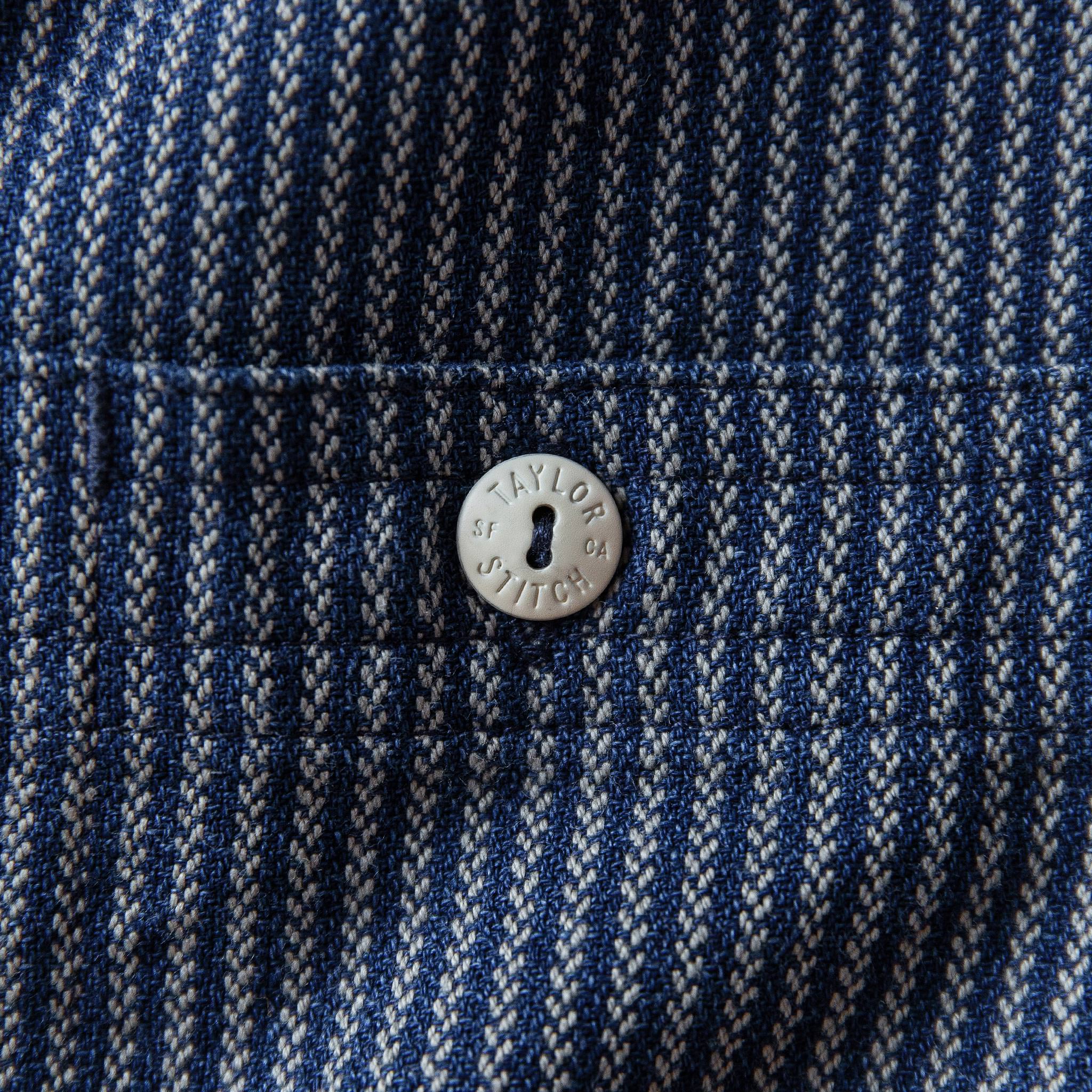 material shot of button, Wovens by Taylor Stitch