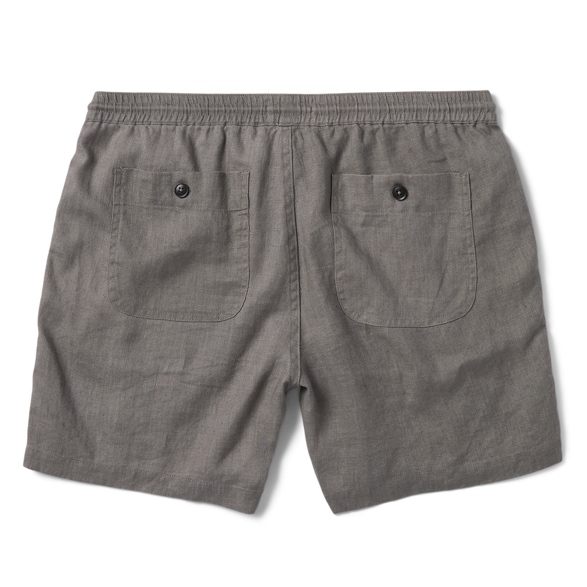 flatlay of The Apres Short in Ash Hemp, from the back, Shorts by Taylor Stitch