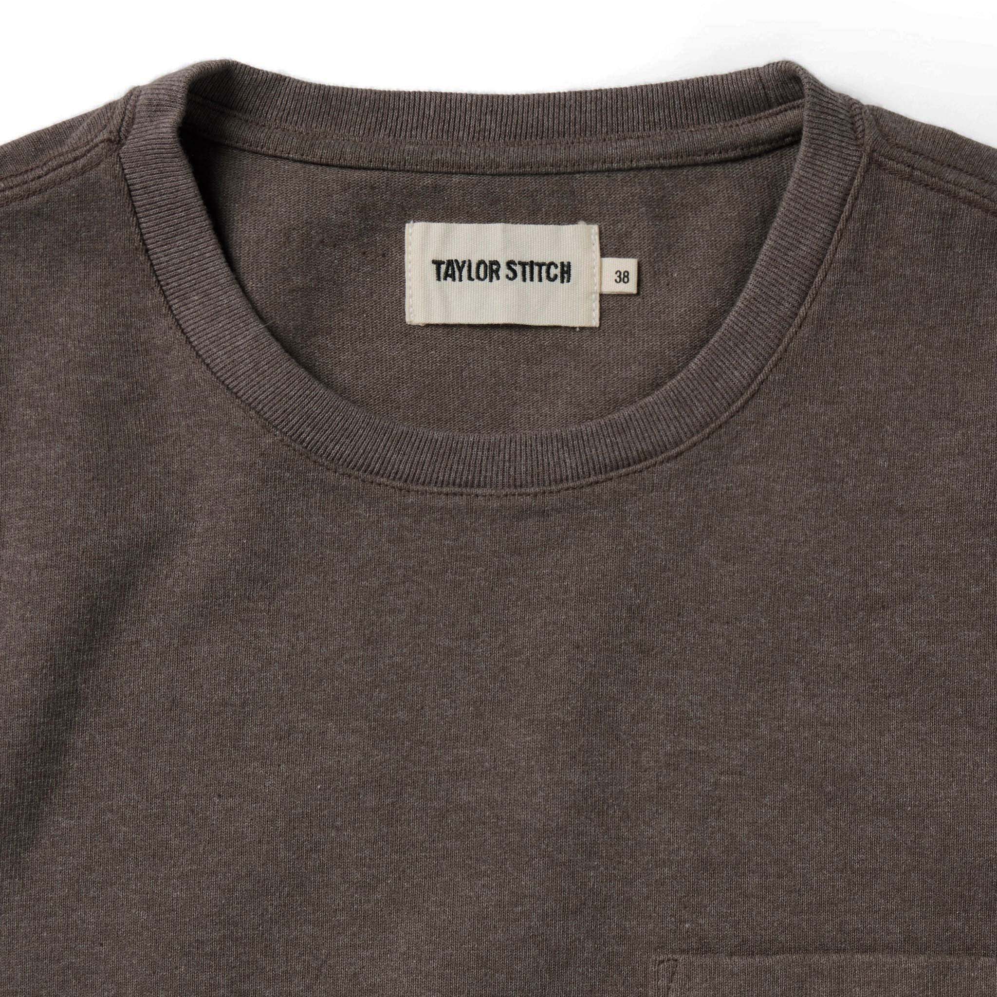 material shot of the front of The Heavy Bag Tee in Walnut, Knits by Taylor Stitch