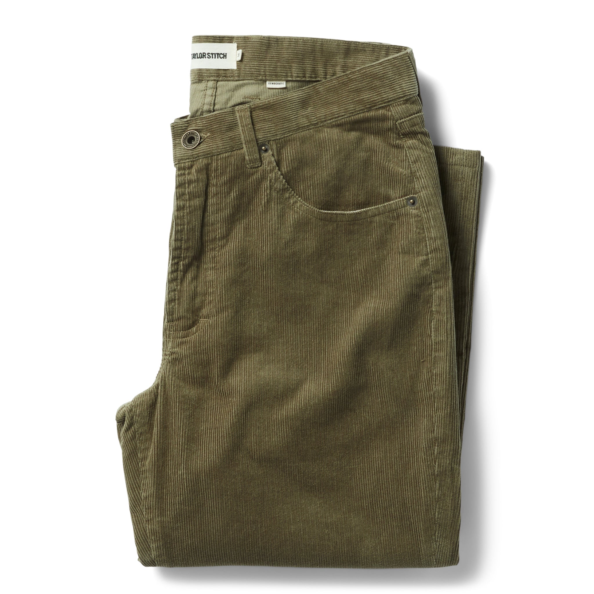 flatlay of The Democratic All Day Pant in Cypress Cord, Bottoms by Taylor Stitch