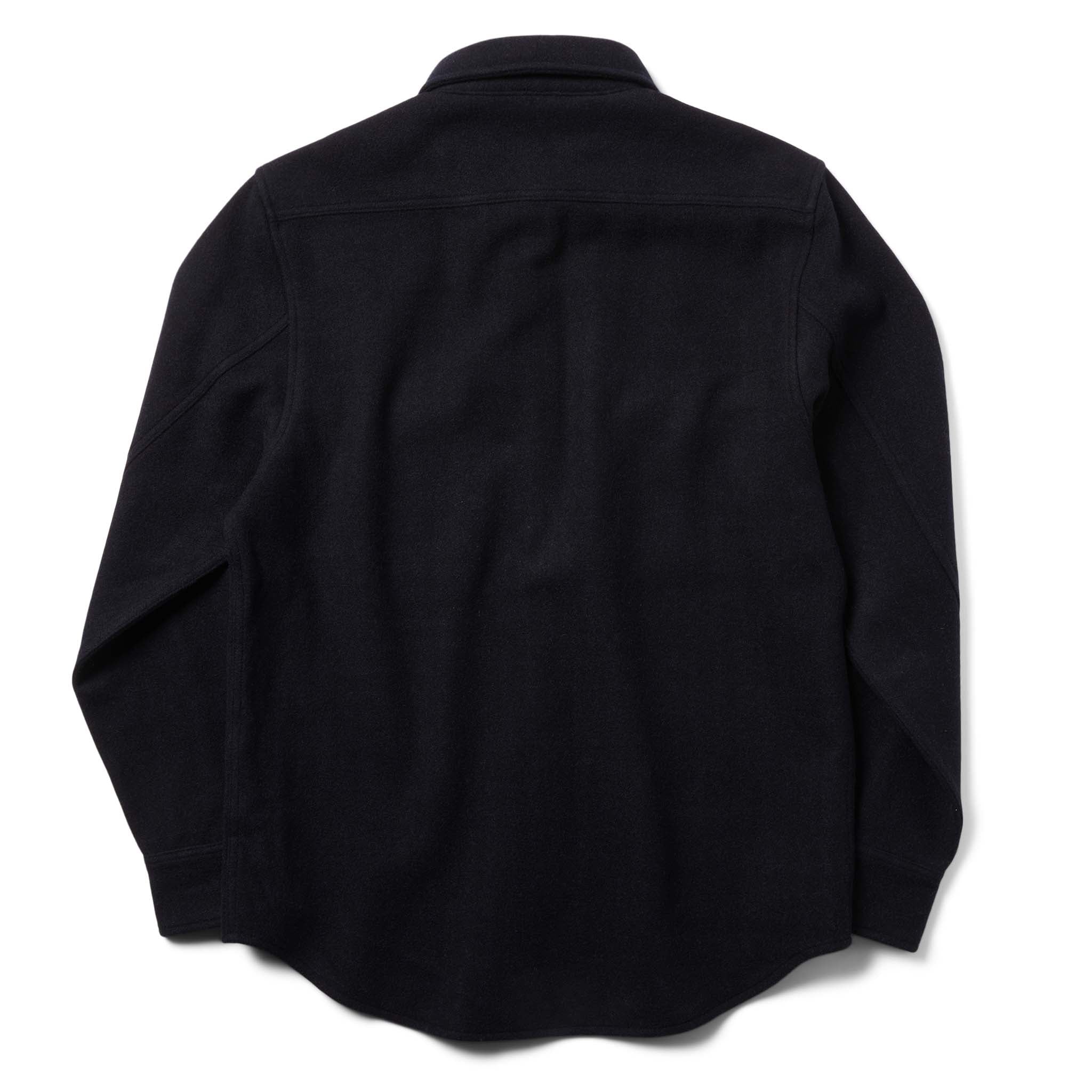 flatlay of The Maritime Shirt in Navy Wool from the back, Wovens by Taylor Stitch