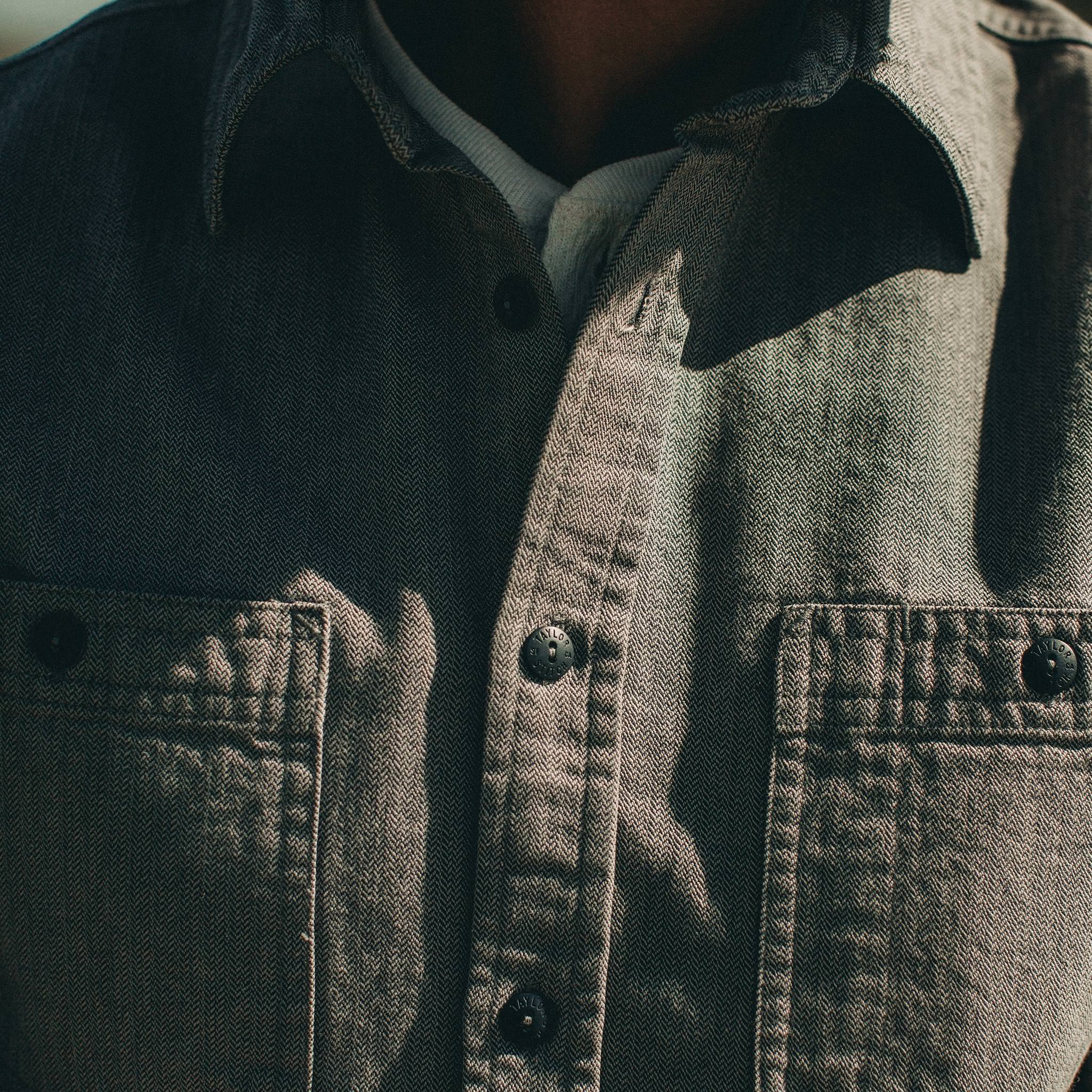 The Utility Shirt in Slate Broken Herringbone: Alternate Image 4, Wovens by Taylor Stitch