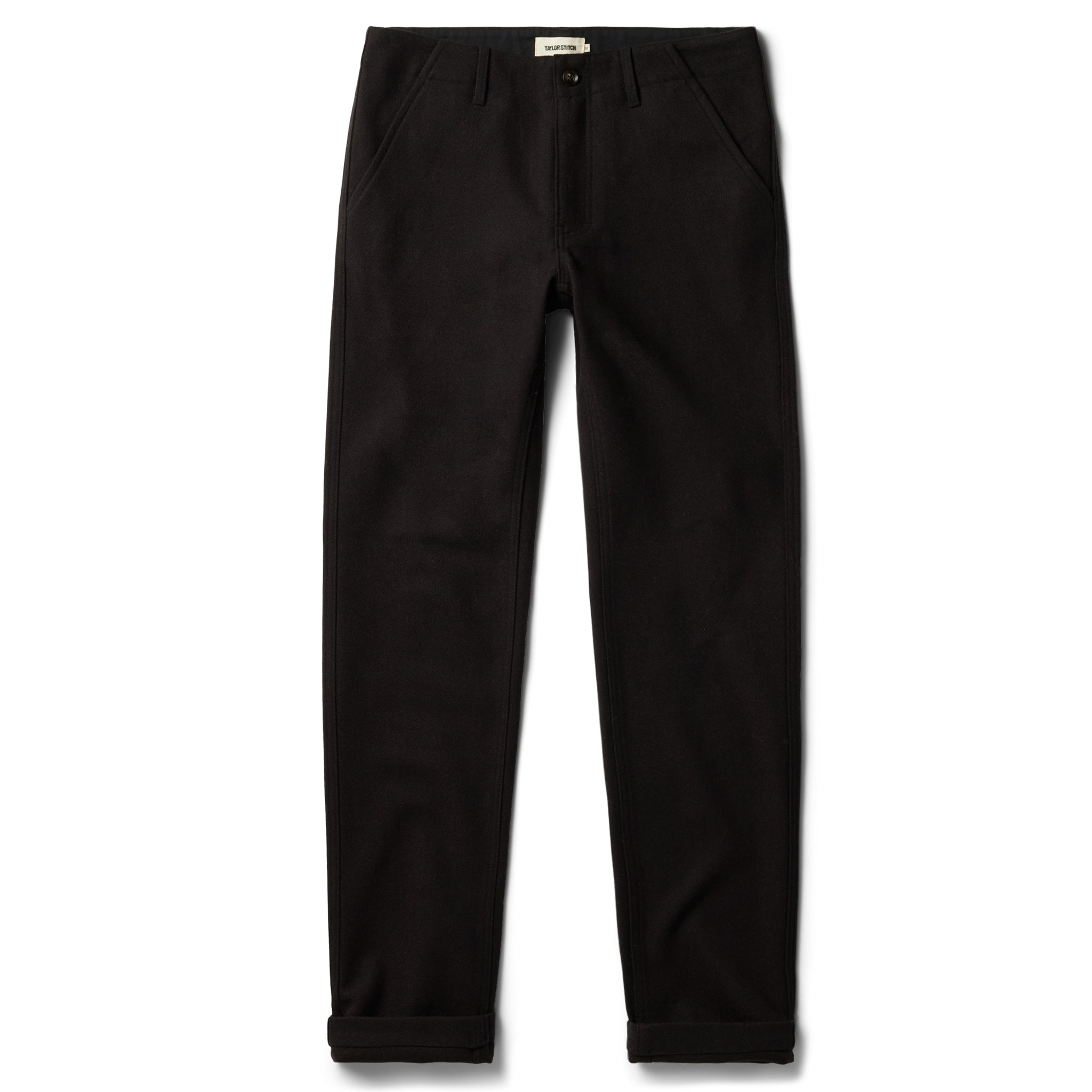 flatlay of The Carnegie Pant in Espresso Wool, Bottoms by Taylor Stitch
