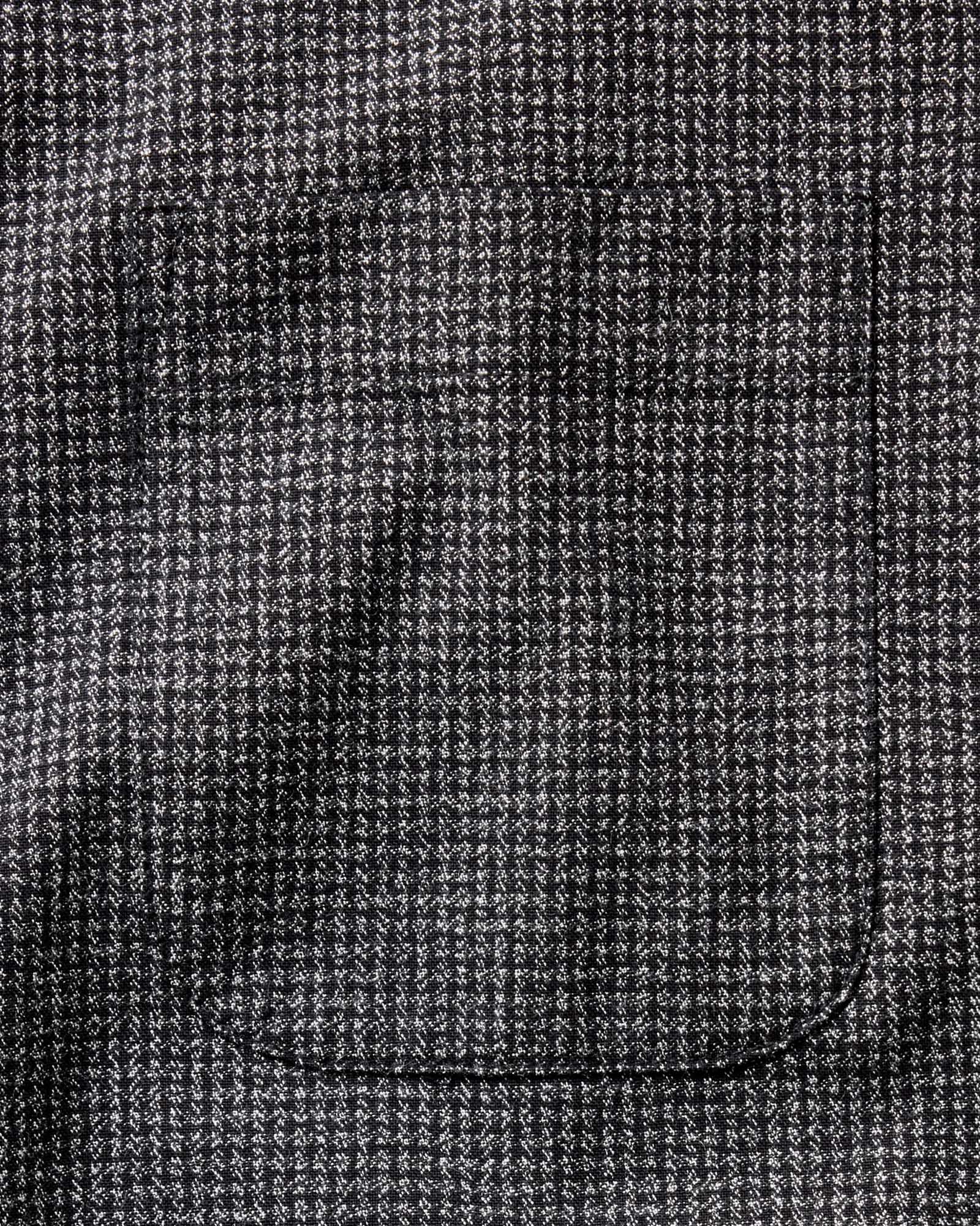 material shot of the back of the collar on The Jack in Coal Jaspe Check Oxford, Wovens by Taylor Stitch
