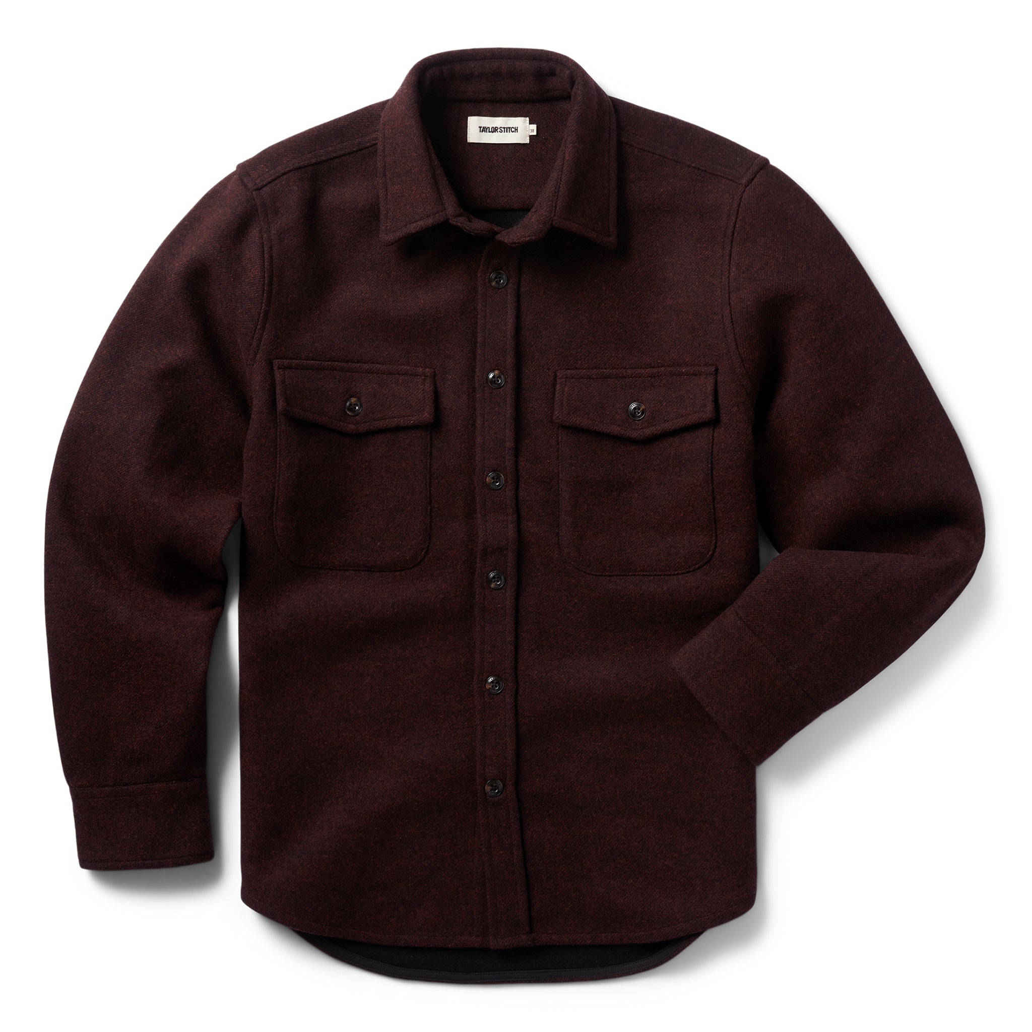 flatlay of The Maritime Shirt Jacket in Port Twill, Wovens by Taylor Stitch