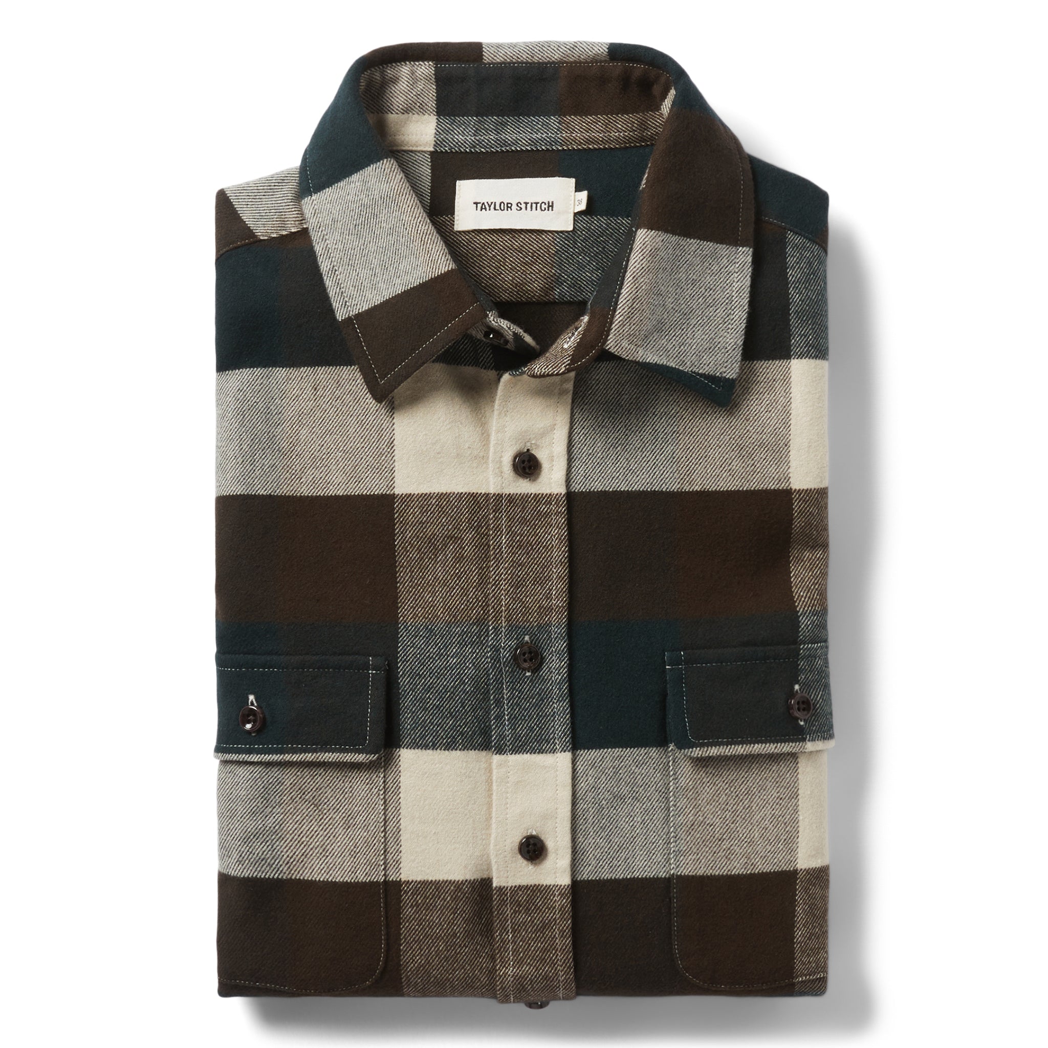 flatlay of The Yosemite Shirt in Evergreen Check, Wovens by Taylor Stitch