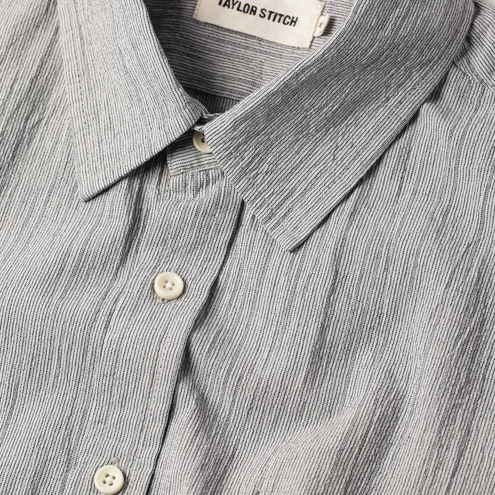 material shot of collar, Wovens by Taylor Stitch