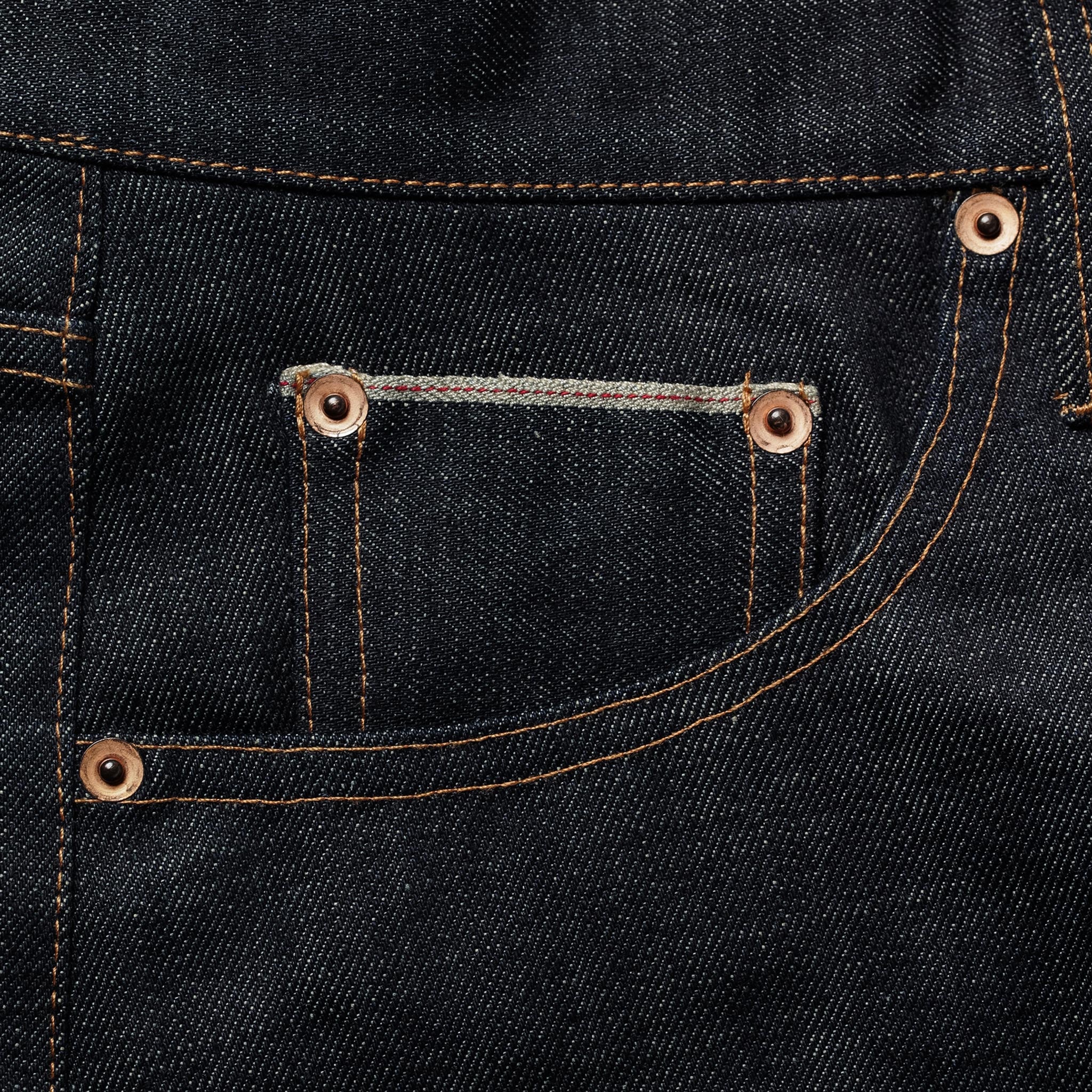 material shot of pocket selvage detail, Bottoms by Taylor Stitch
