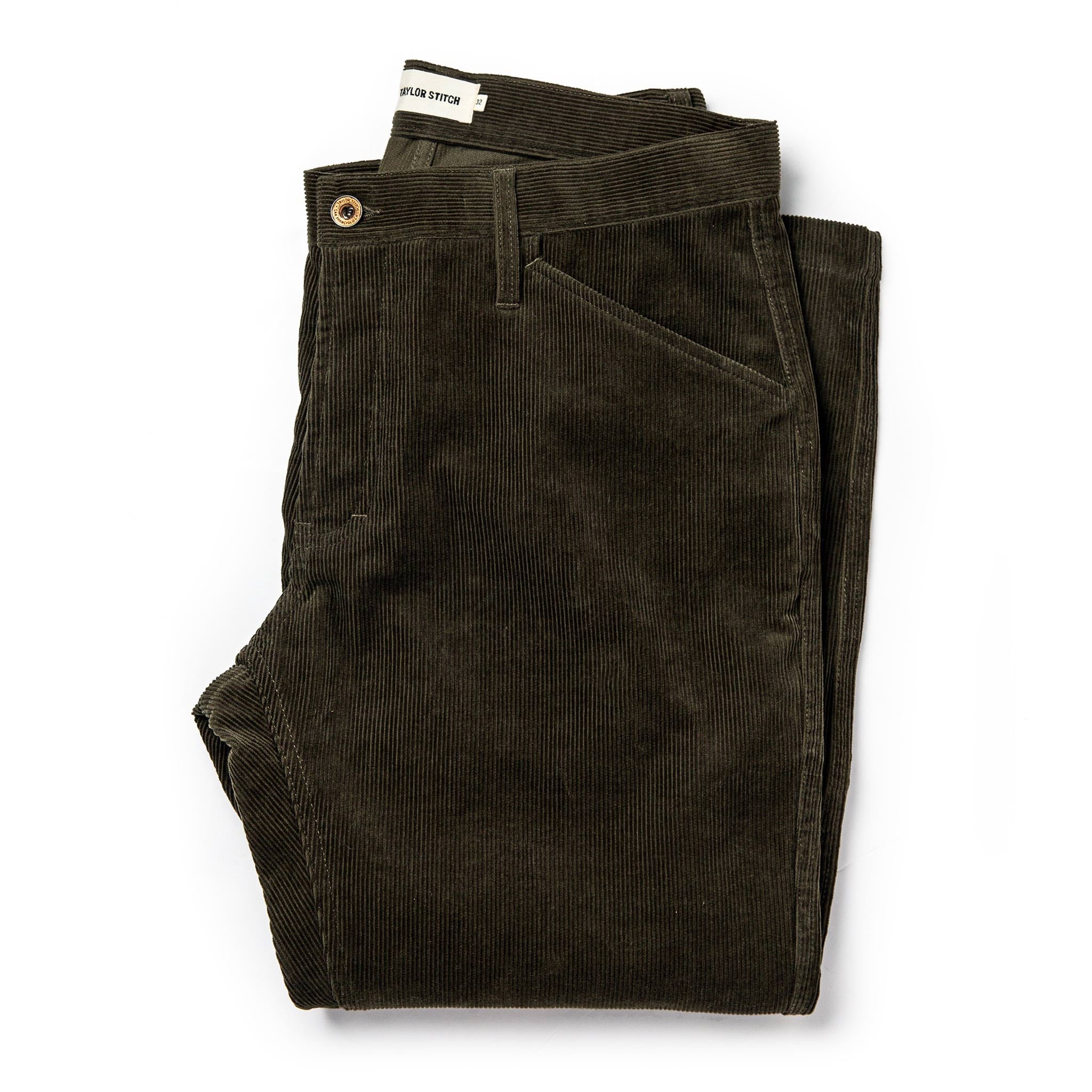 The Camp Pant in Olive Corduroy: Featured Image, Bottoms by Taylor Stitch