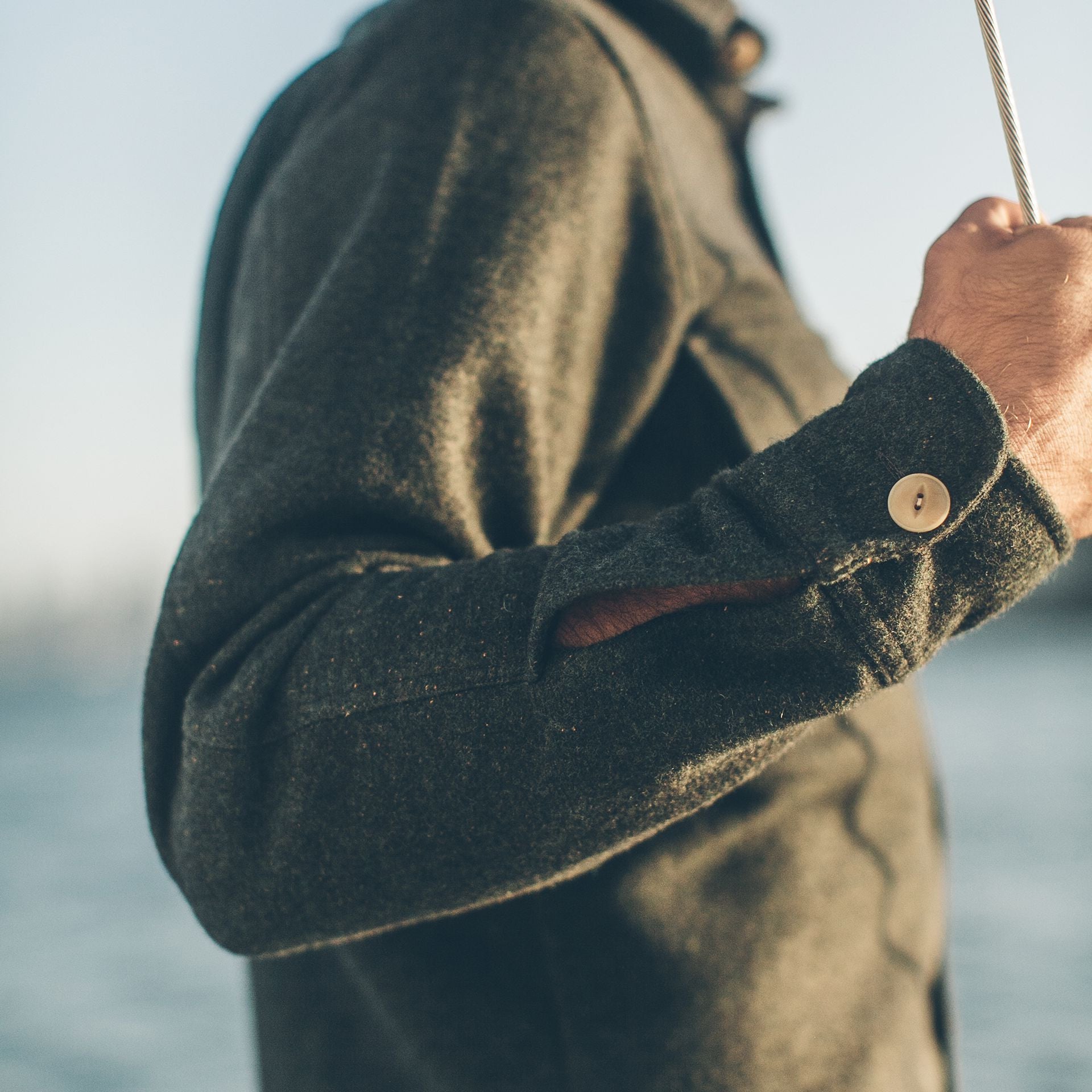 The Maritime Shirt Jacket in Moss Donegal Wool: Alternate Image 4, Wovens by Taylor Stitch