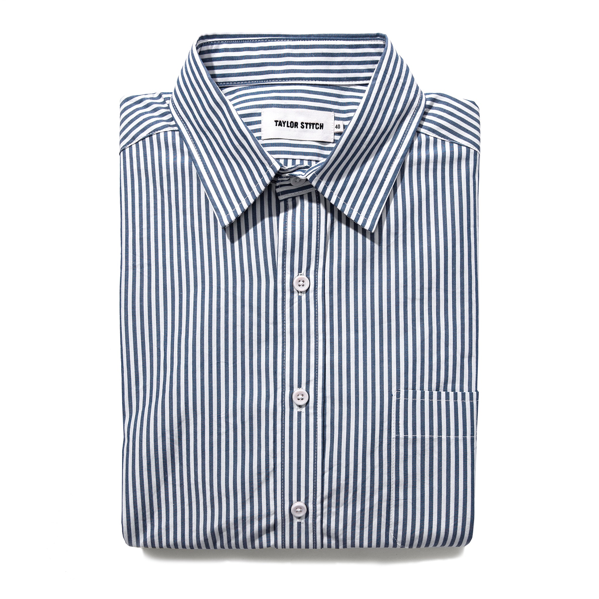 The Short Sleeve California in Navy Stripe Poplin: Alternate Image 7, Wovens by Taylor Stitch