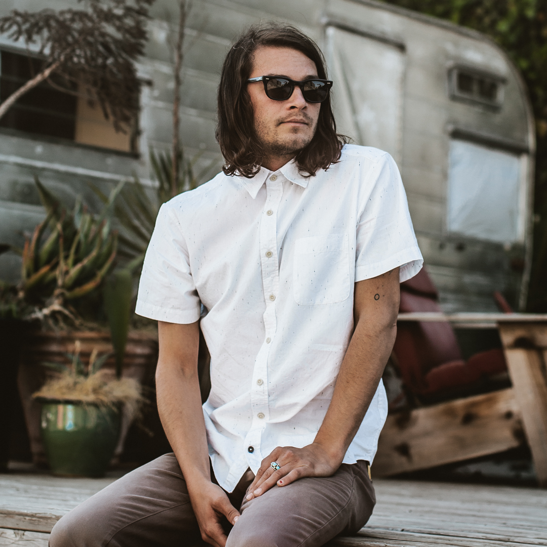 The Short Sleeve California in White Spacedye: Alternate Image 1, Wovens by Taylor Stitch