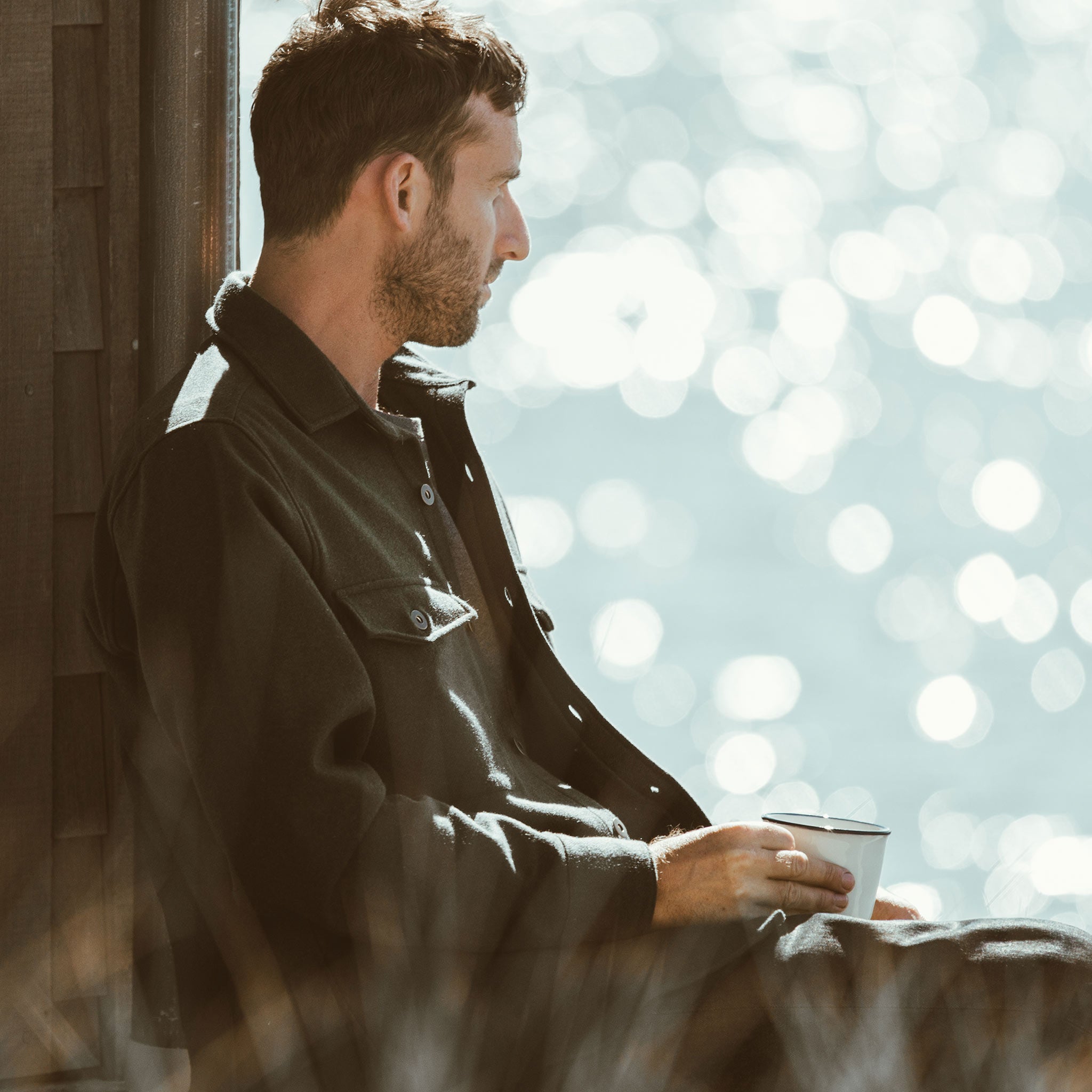 Mike by the lake, Wovens by Taylor Stitch